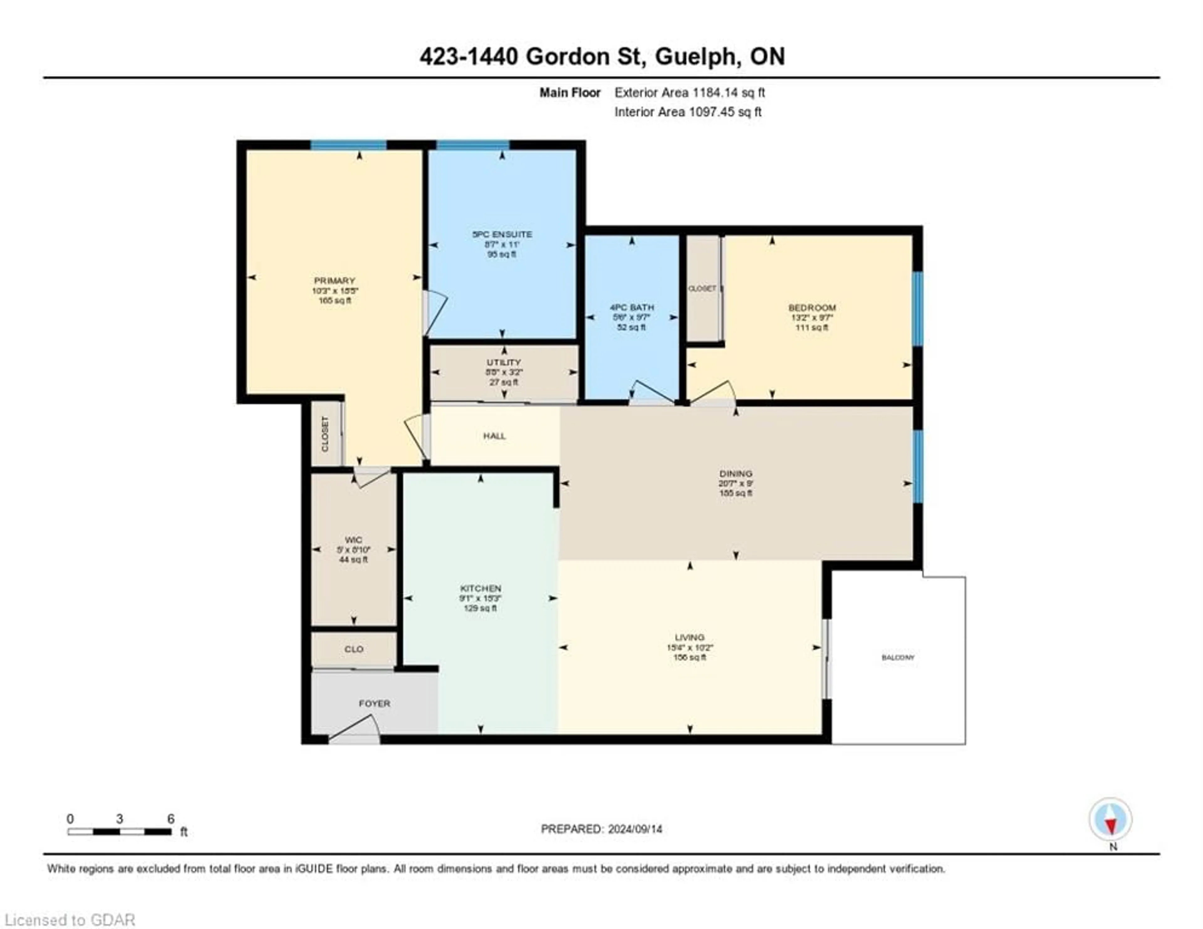 Floor plan for 1440 Gordon St #423, Guelph Ontario N1L 1C8