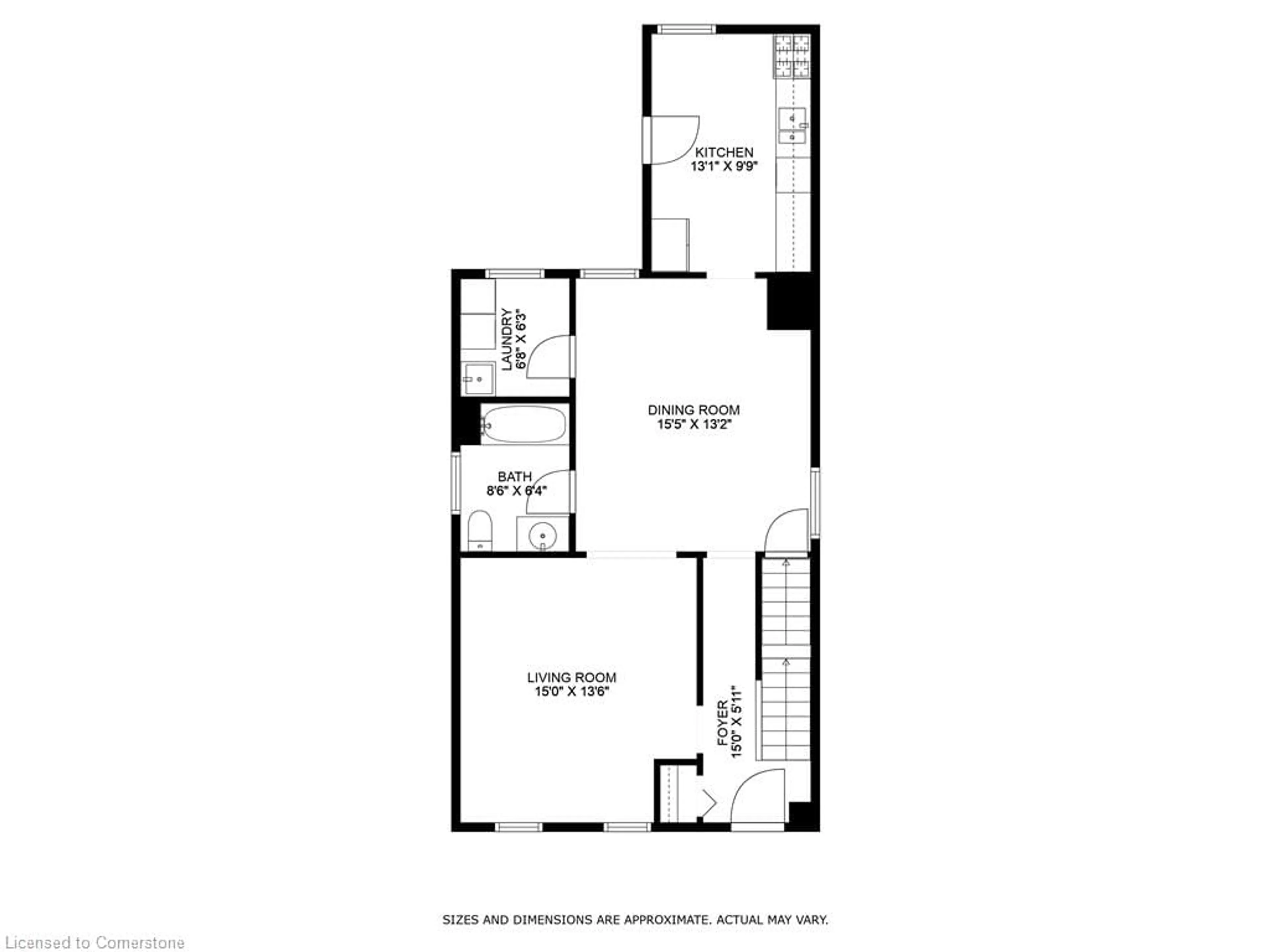 Floor plan for 117 Ferguson Ave, Hamilton Ontario L8N 2M7