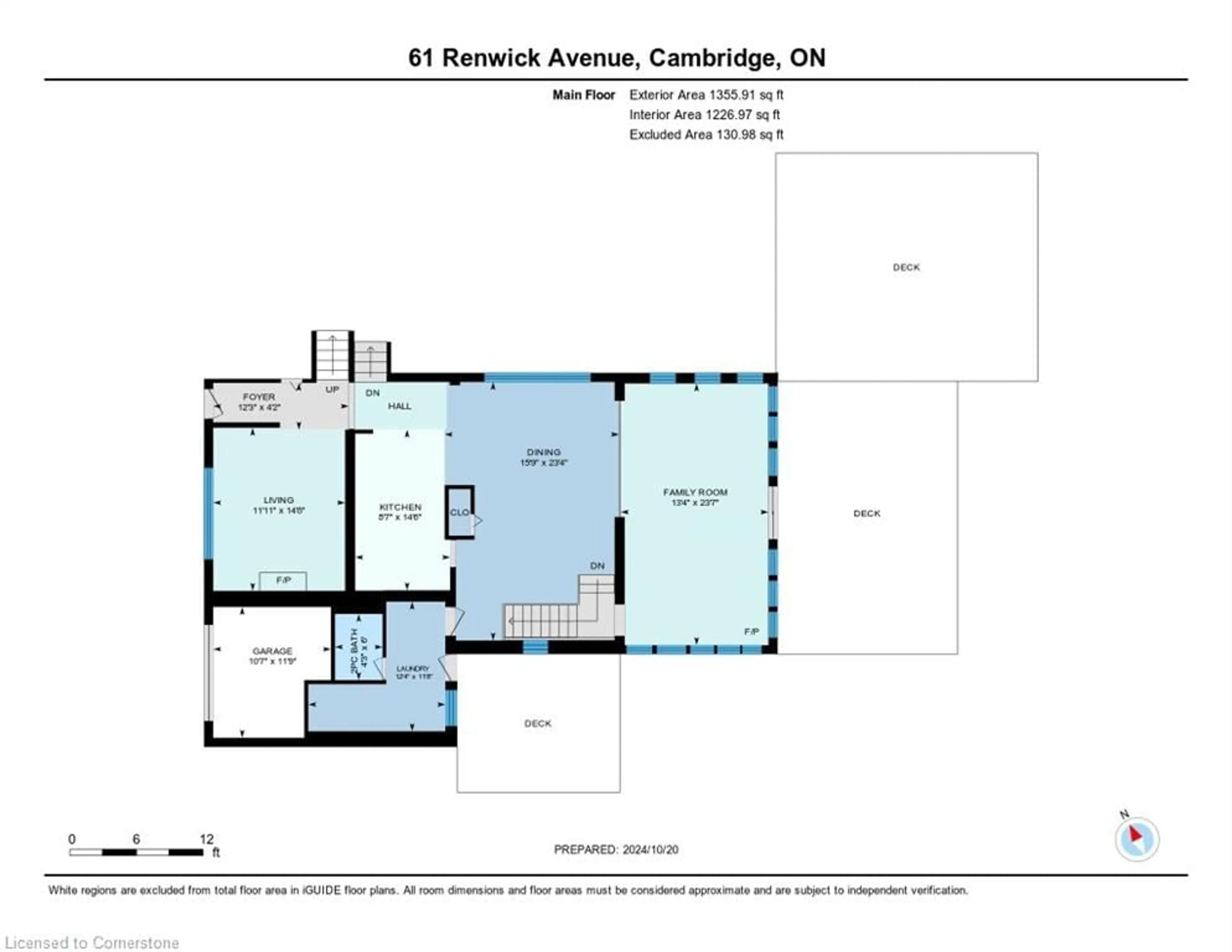 Floor plan for 61 Renwick Ave, Cambridge Ontario N3C 2T5