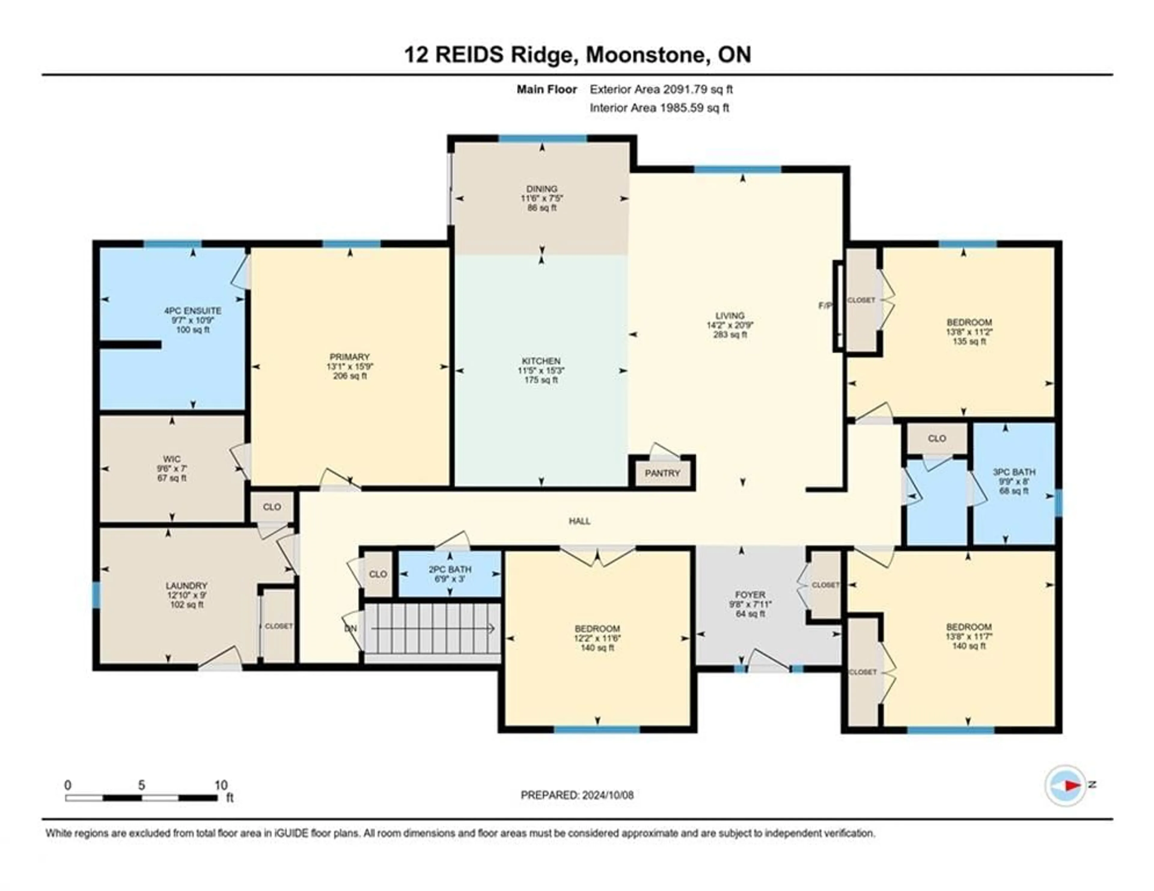 Floor plan for 12 Reids Ridge, Moonstone Ontario L0K 1N0