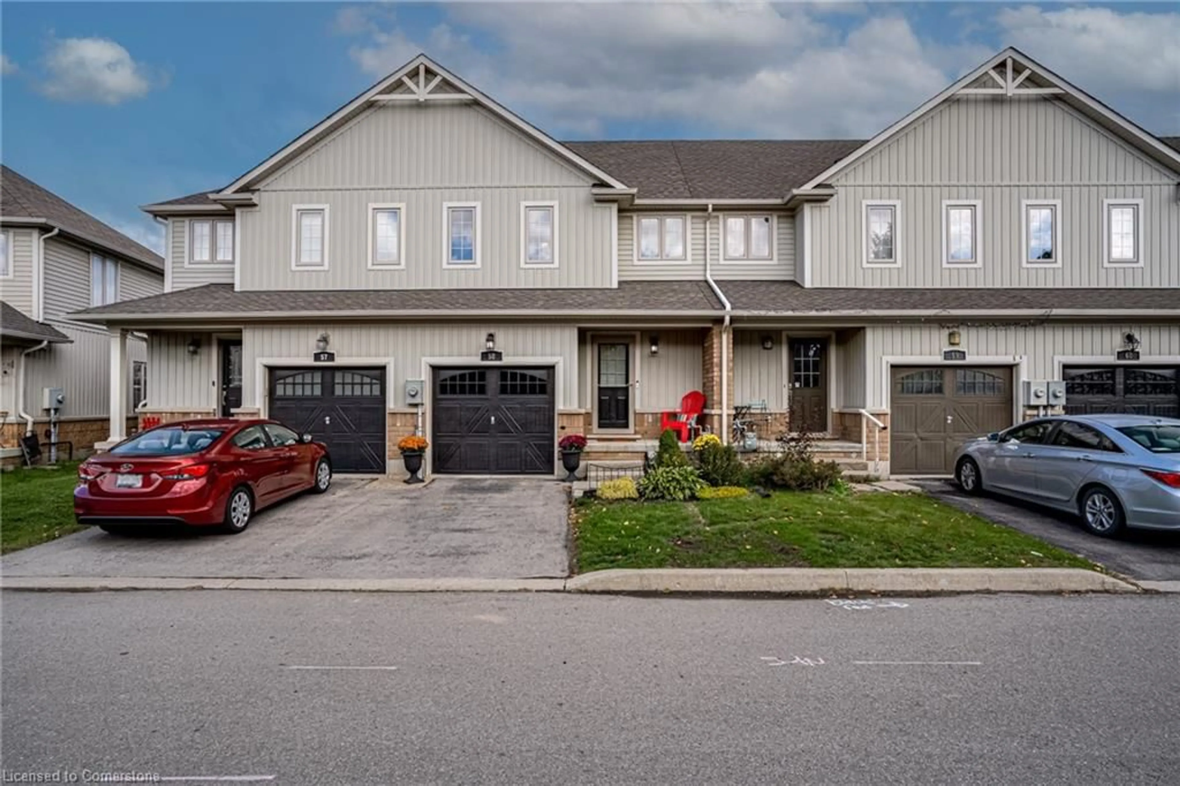 A pic from exterior of the house or condo, the street view for 222 Fall Fair Way #58, Binbrook Ontario L0R 1C0