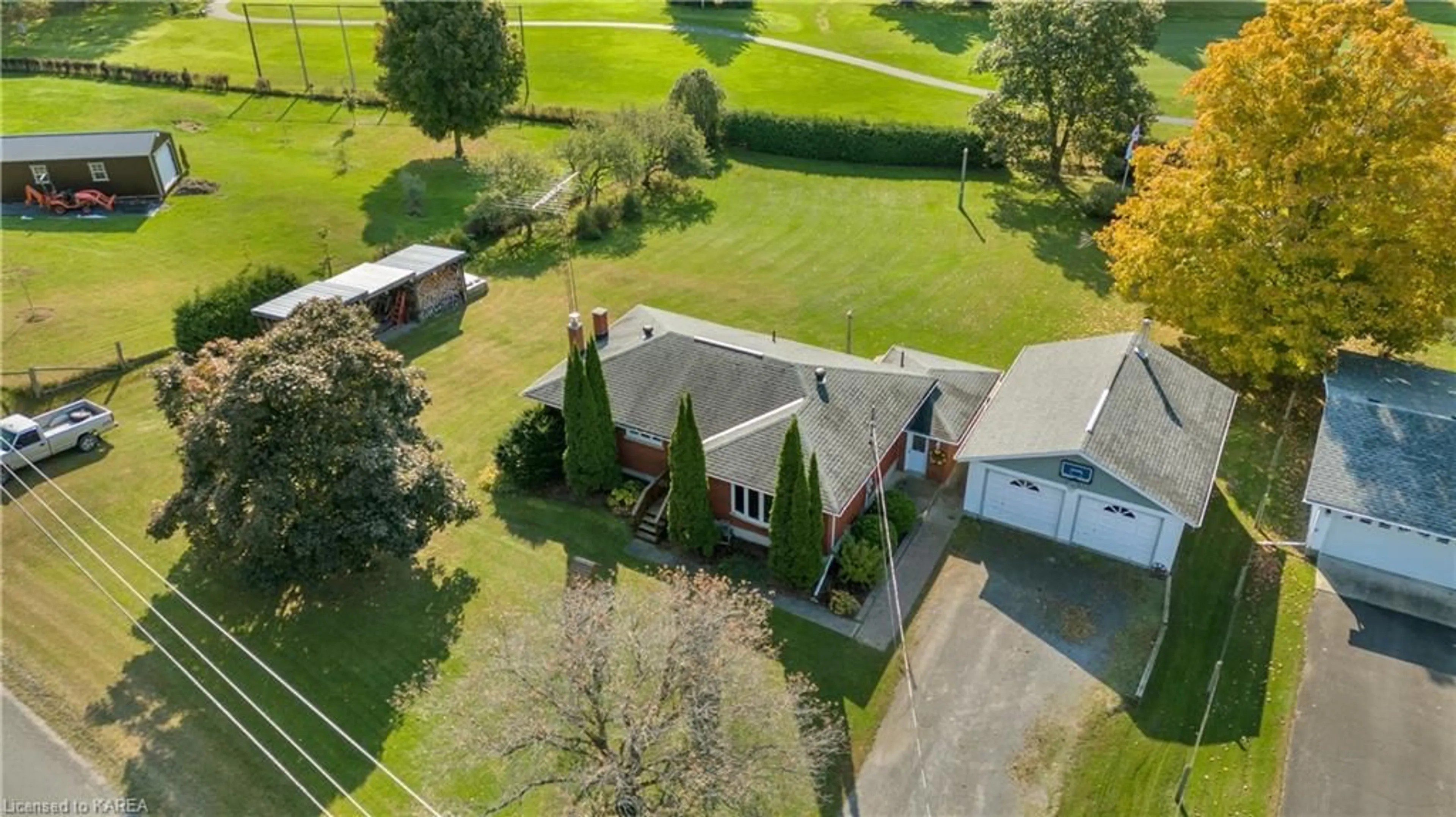 Frontside or backside of a home, the fenced backyard for 4308 Snider Rd, Verona Ontario K0H 2W0