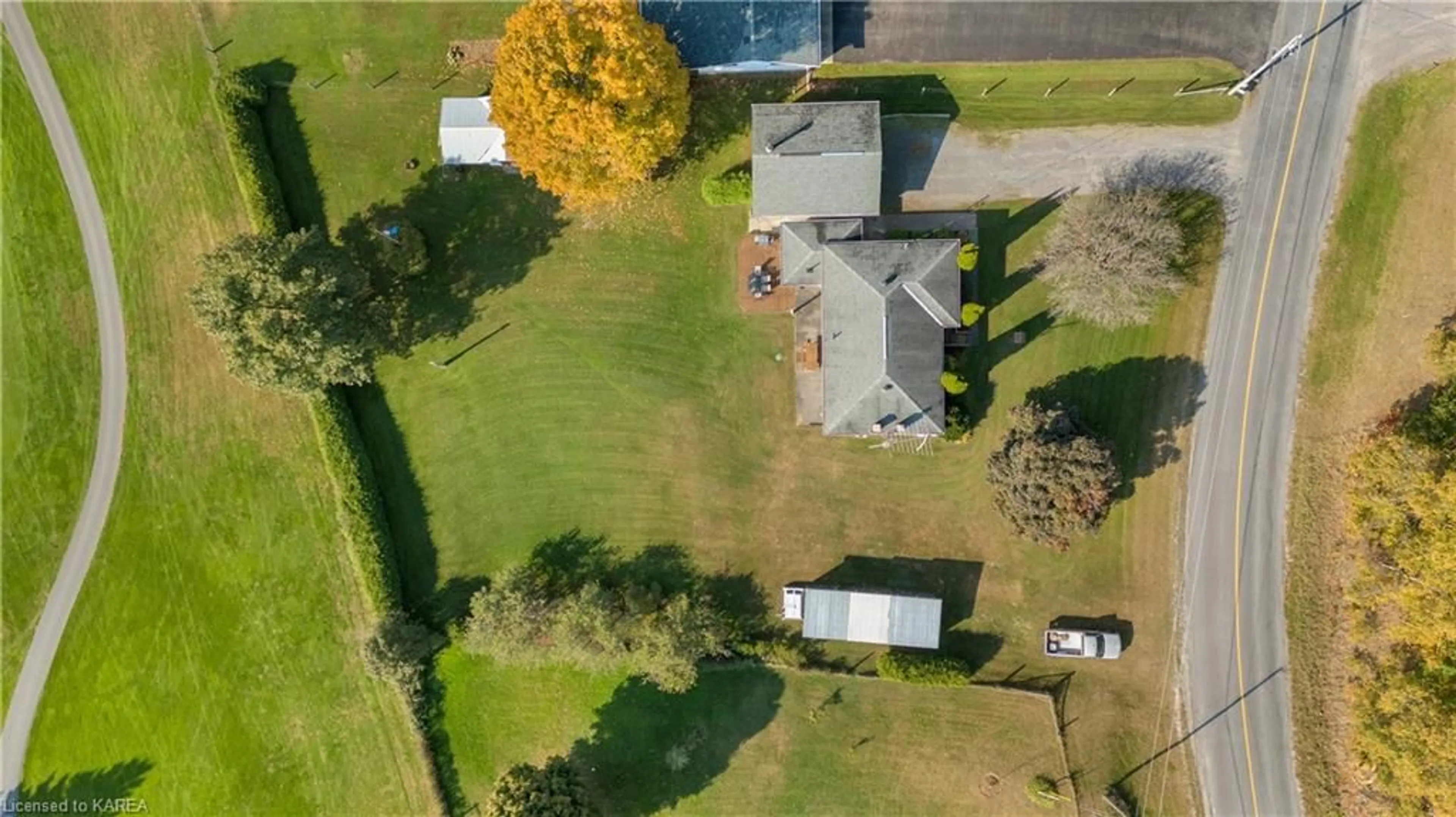 Frontside or backside of a home, the fenced backyard for 4308 Snider Rd, Verona Ontario K0H 2W0