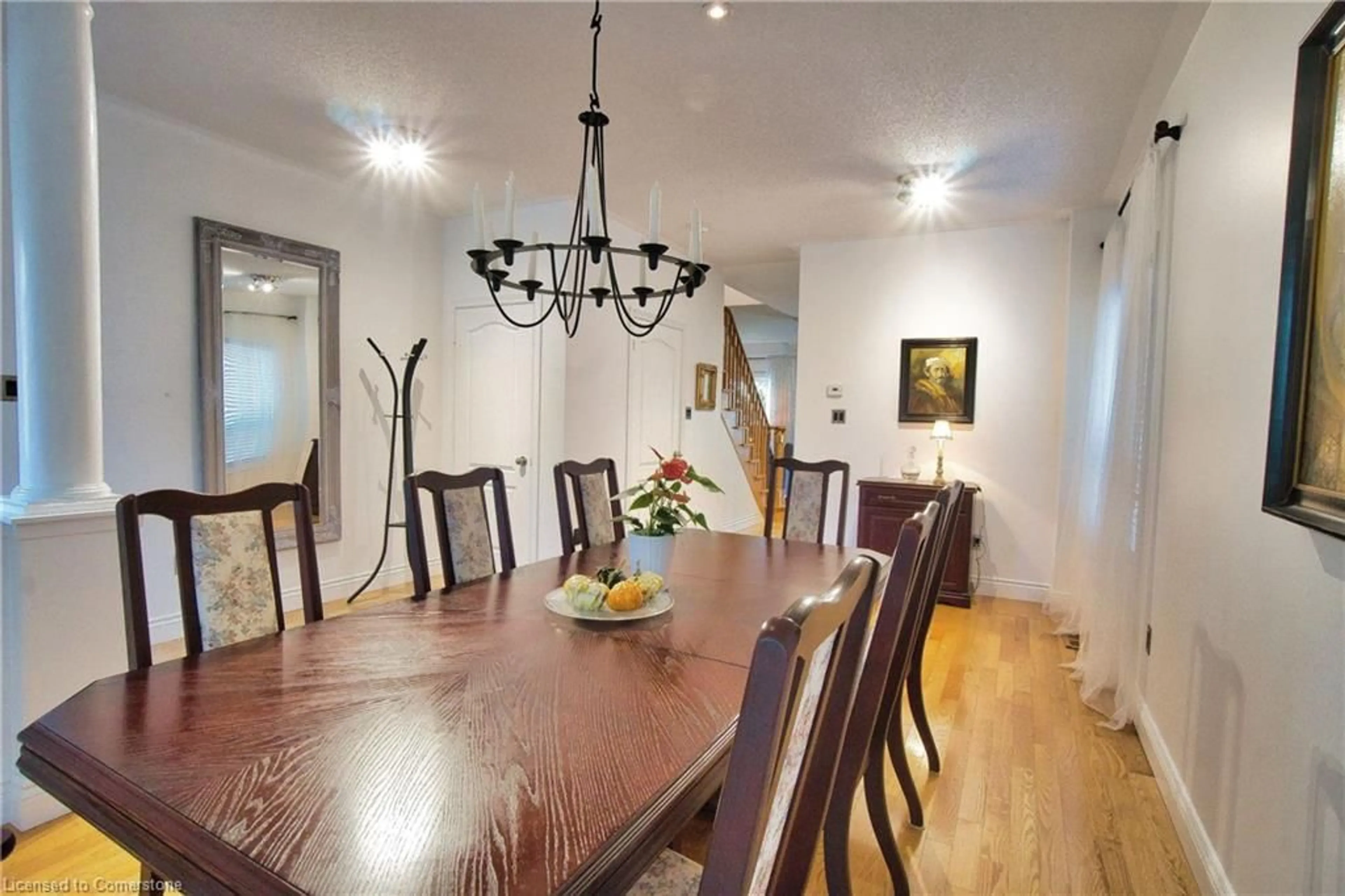 Dining room, wood floors for 491 Pettit Trail, Milton Ontario L9T 6N9