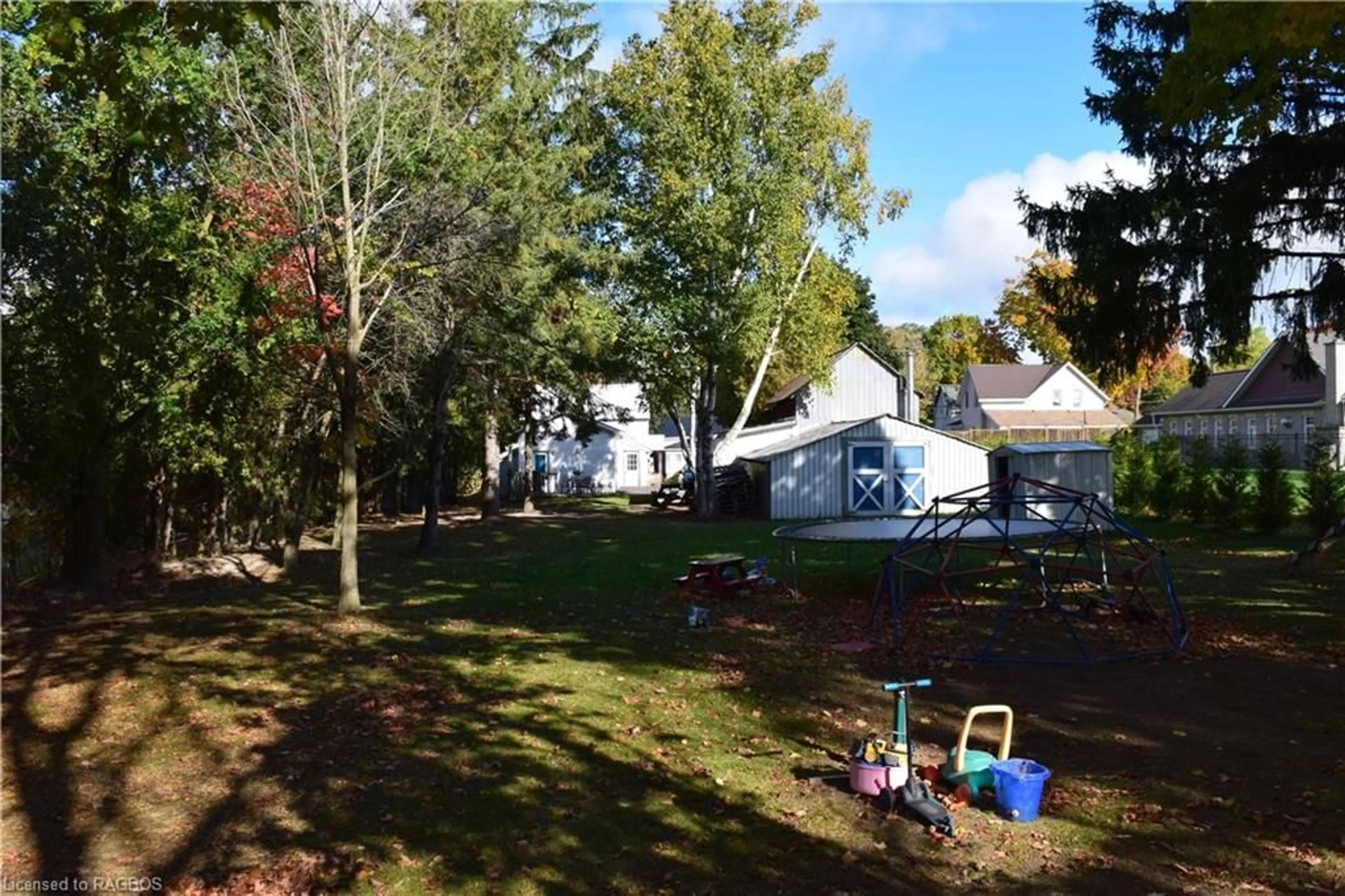 Patio, the fenced backyard for 185 4th St, Chesley Ontario N0G 1L0