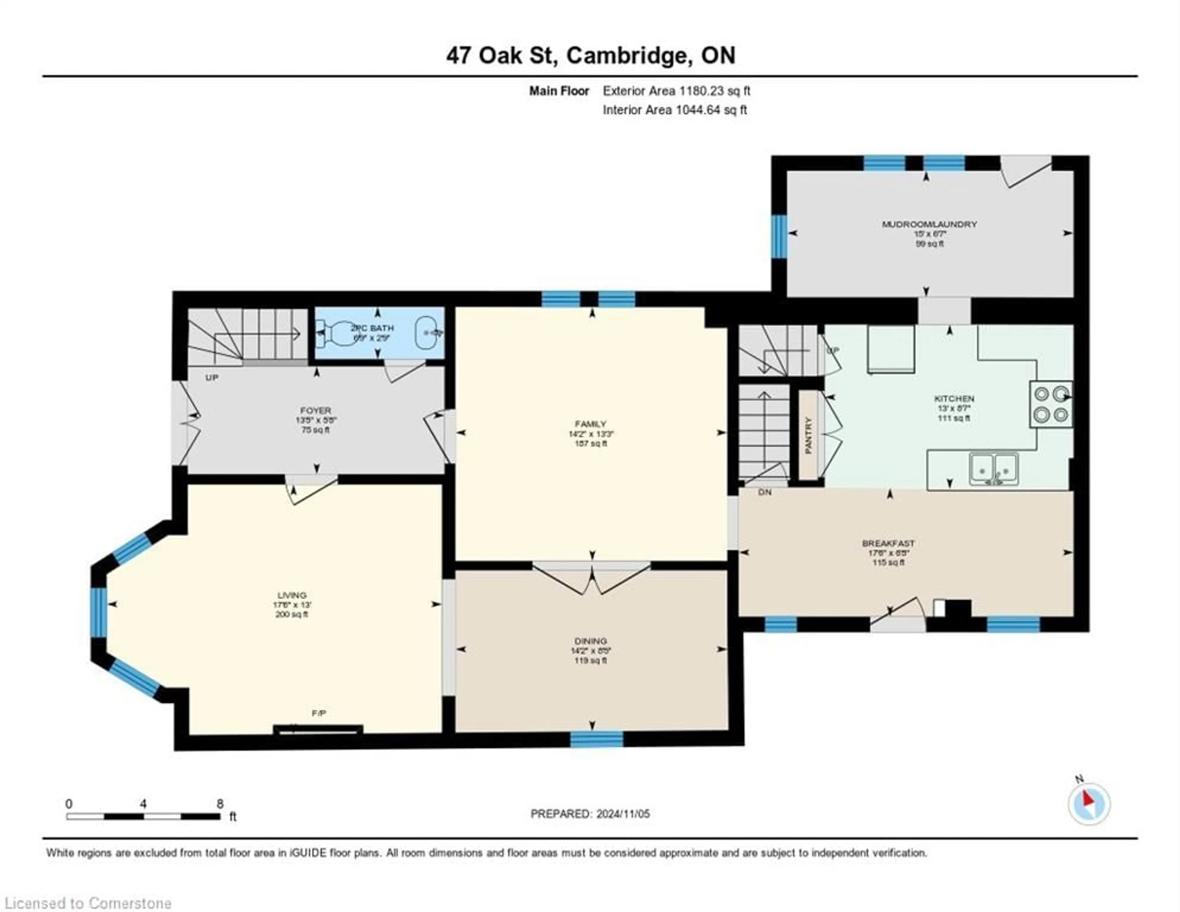 Floor plan for 47 Oak St, Cambridge Ontario N1R 4K9