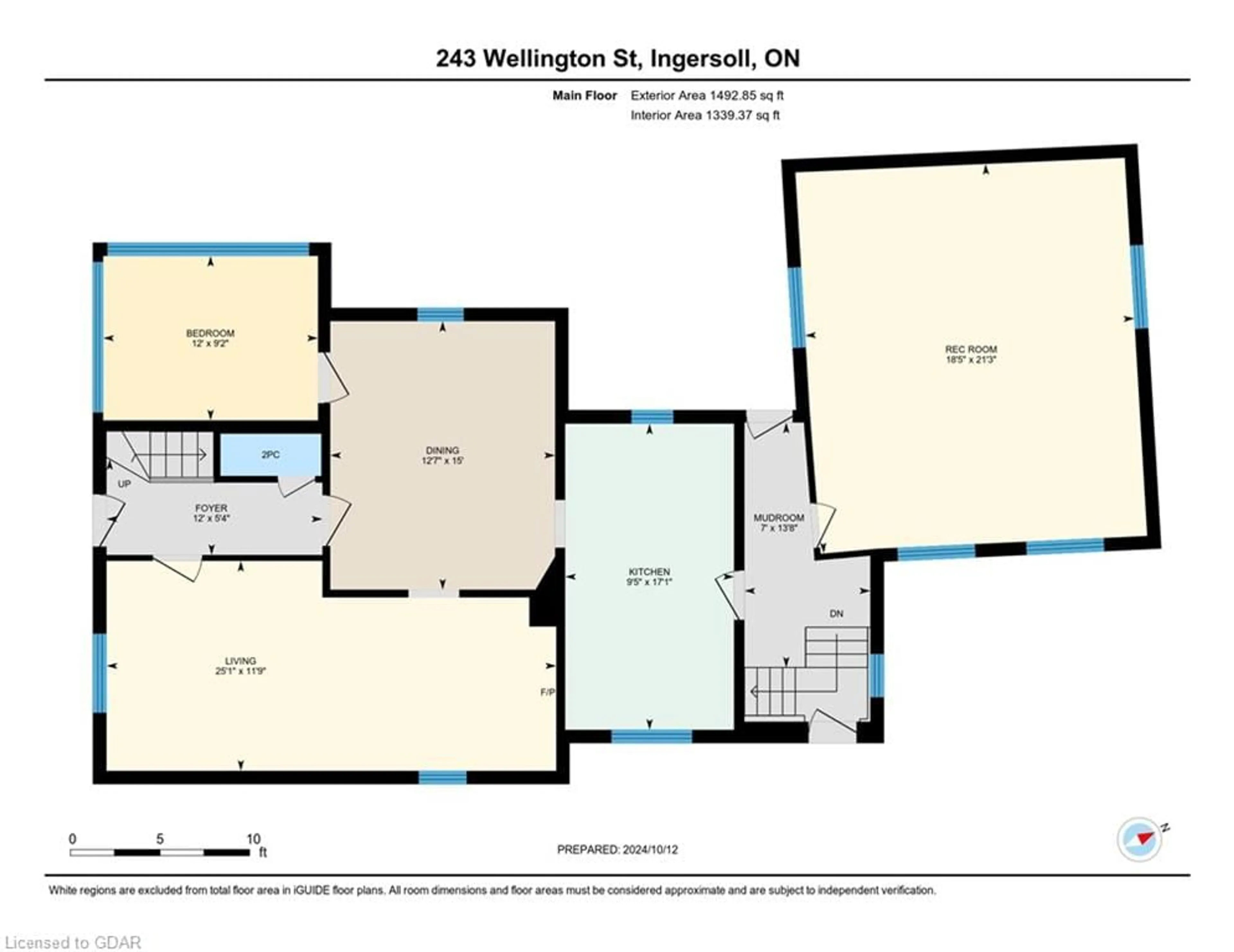 Floor plan for 243 Wellington St, Ingersoll Ontario N5C 1S9