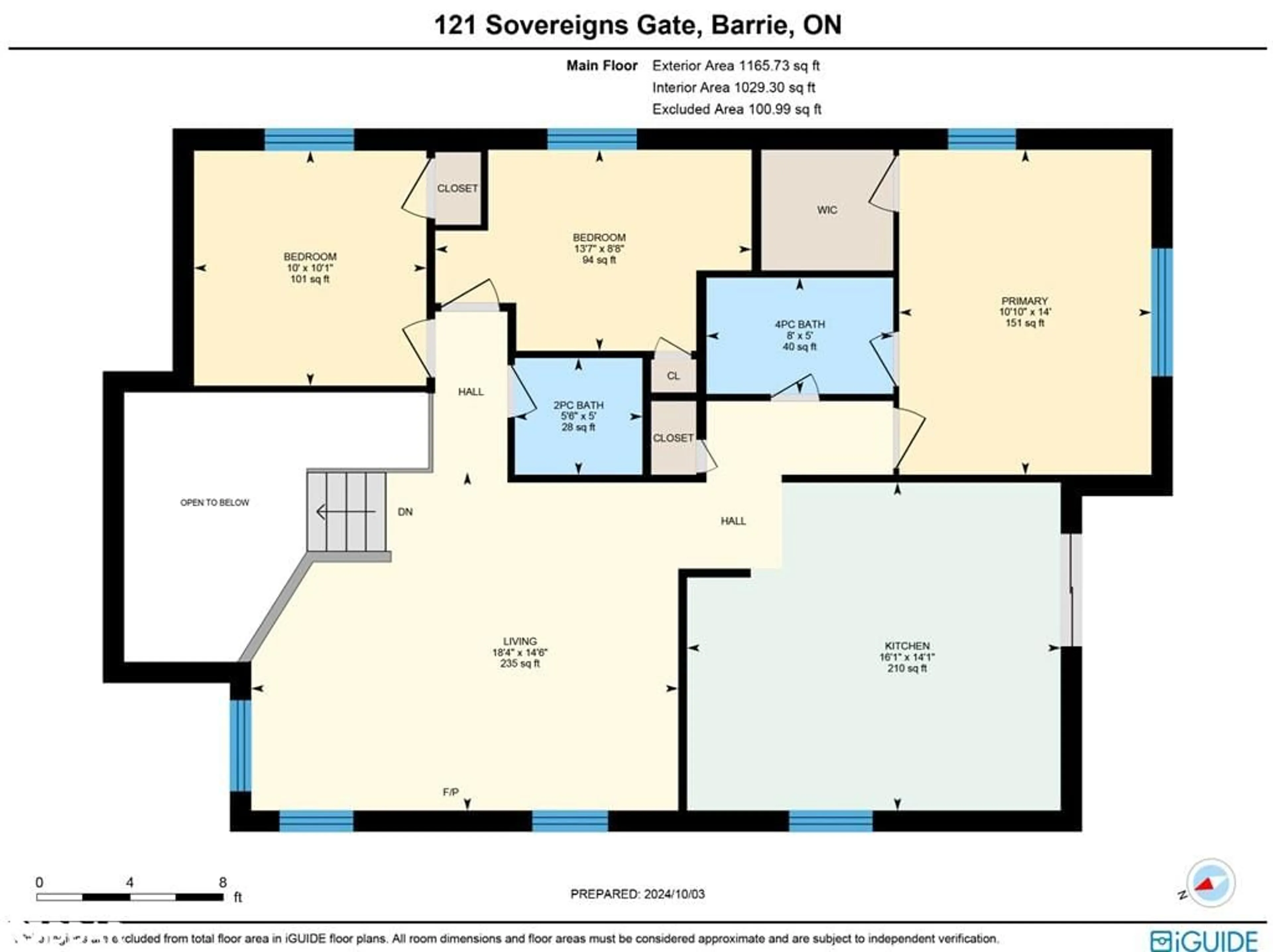 Floor plan for 121 Sovereigns Gate, Barrie Ontario L4N 0Y9