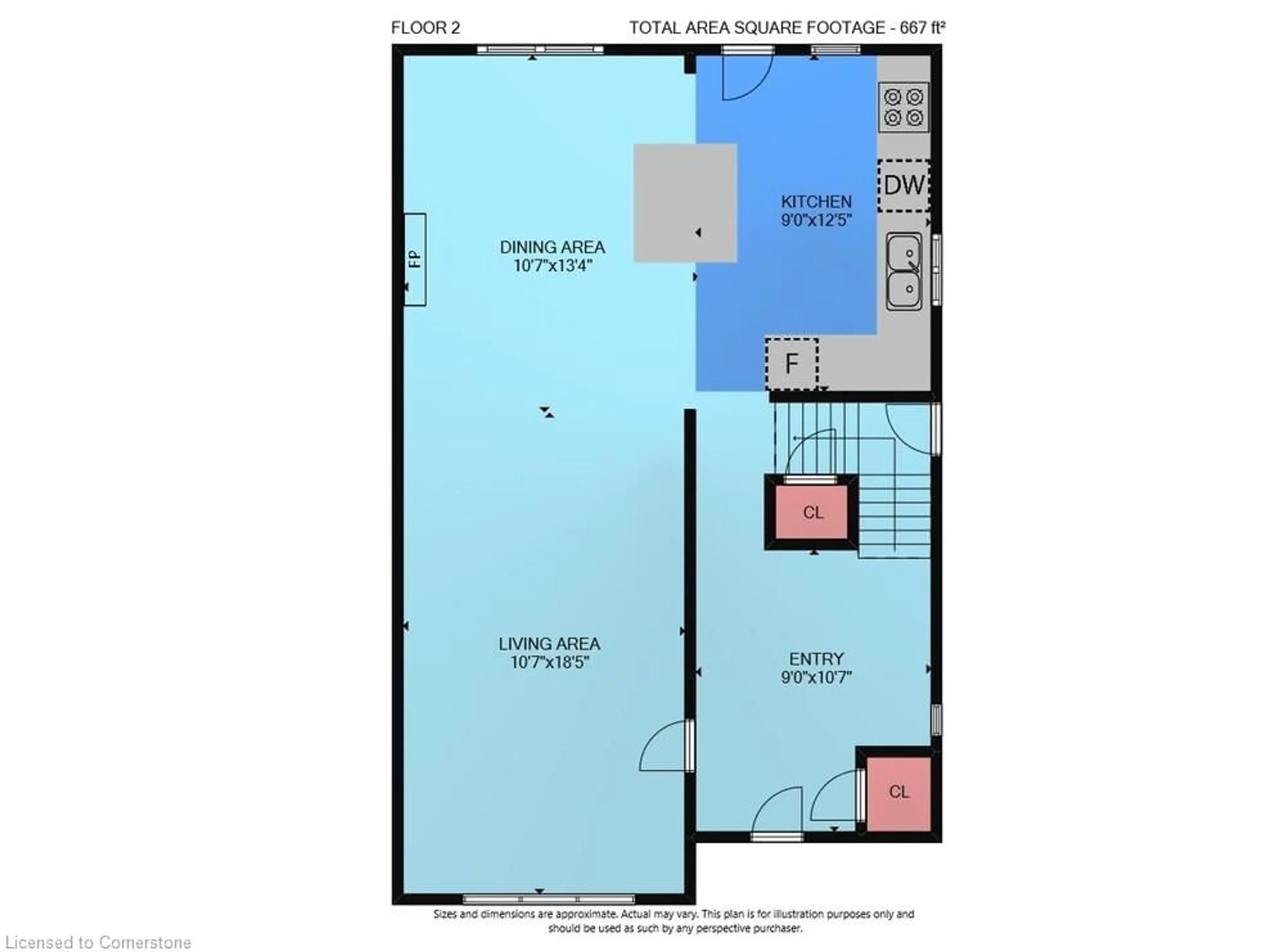 Floor plan for 65 London St, Hamilton Ontario L8K 2G4