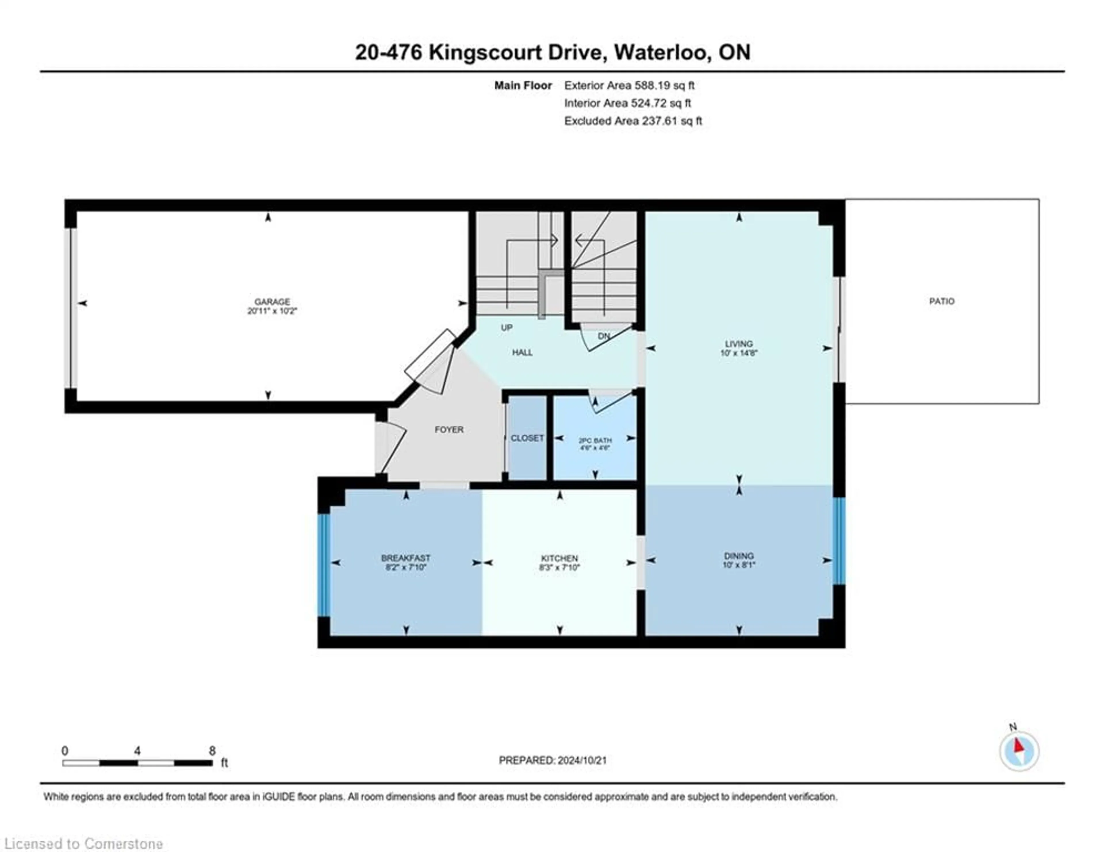 Floor plan for 476 Kingscourt Dr #20, Waterloo Ontario N2K 3R3