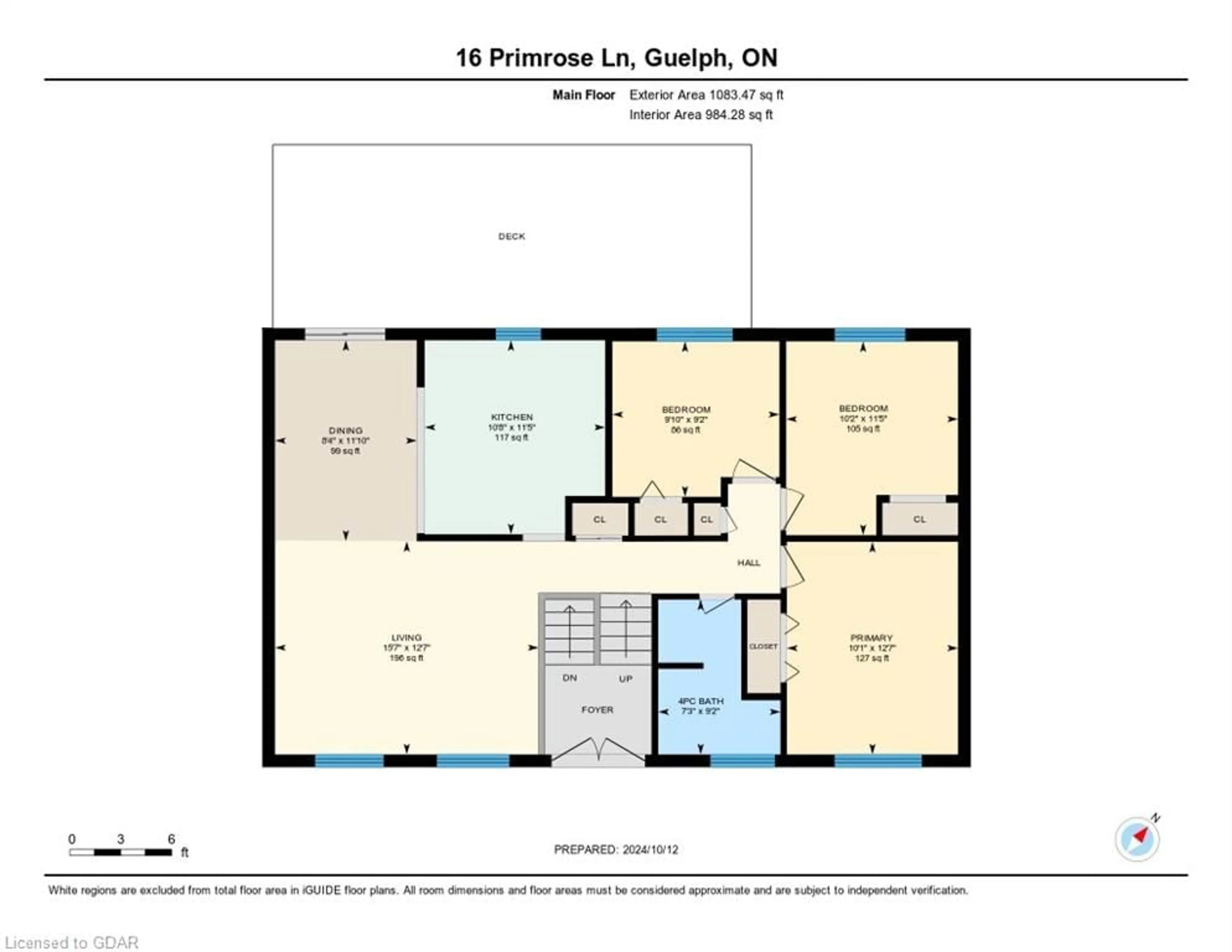 Floor plan for 16 Primrose Lane, Guelph Ontario N1H 7V4