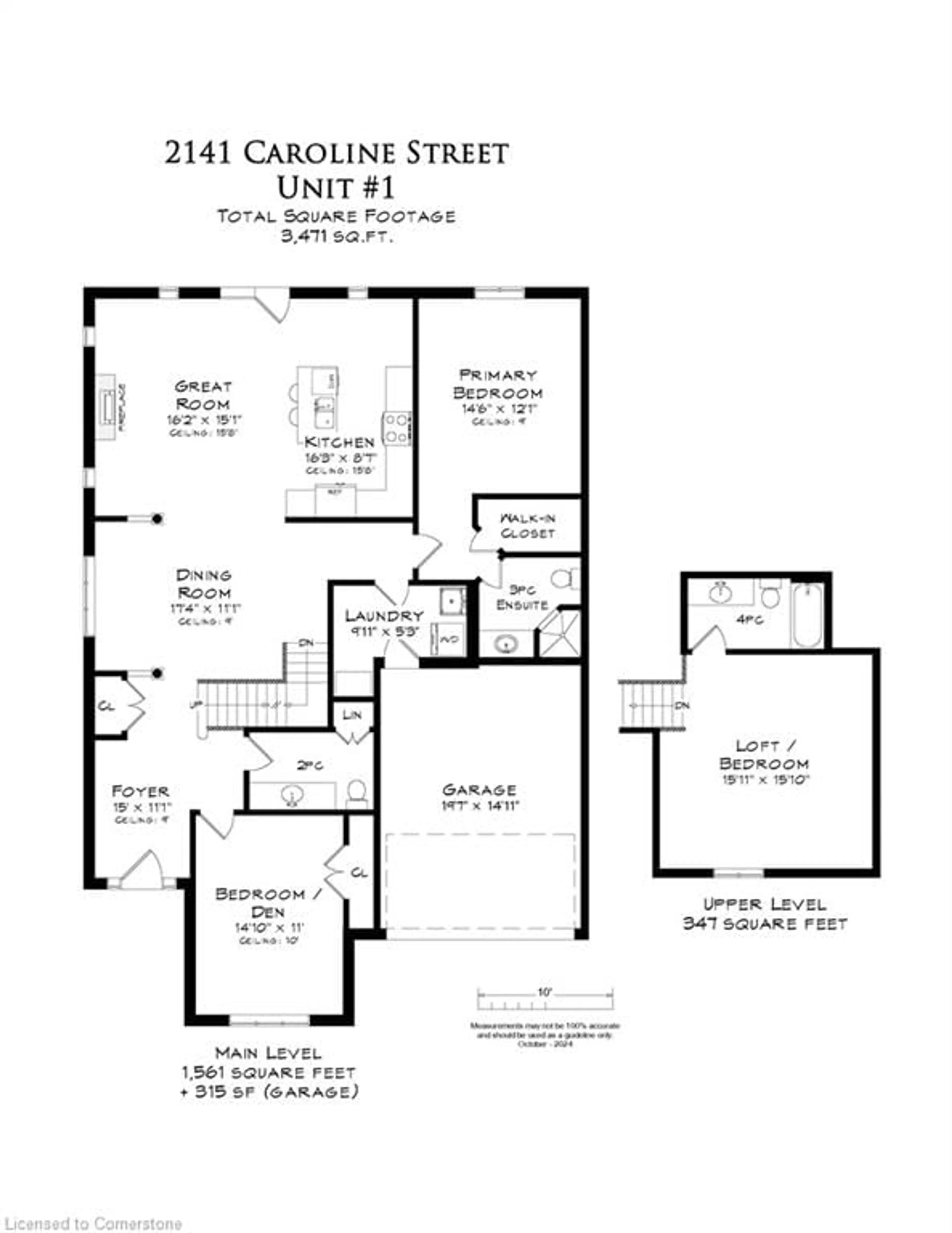 Floor plan for 2141 Caroline St #1, Burlington Ontario L7R 1L7