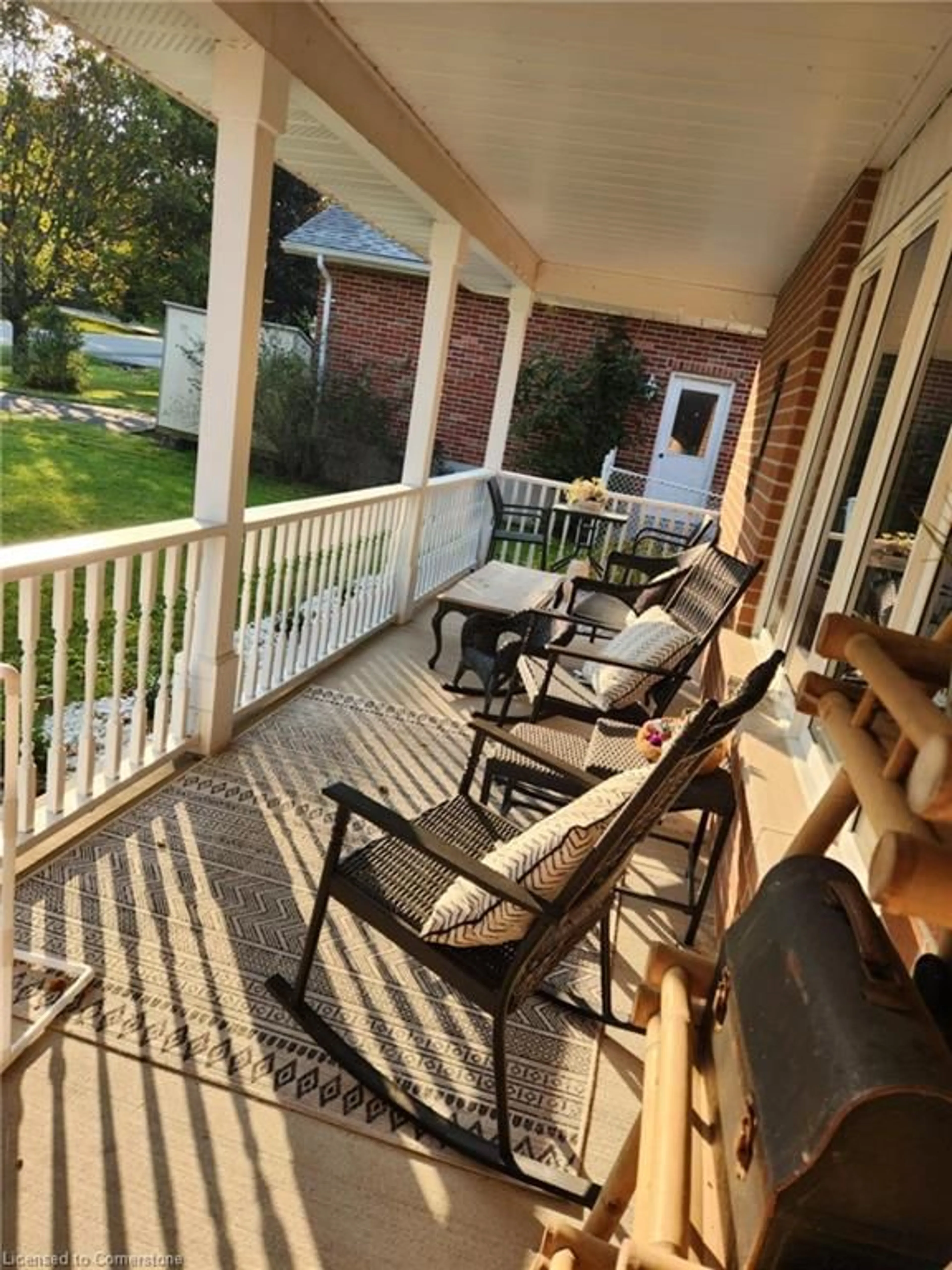 Patio, the fenced backyard for 93 Riverlea Rd, Cannington Ontario L0E 1E0