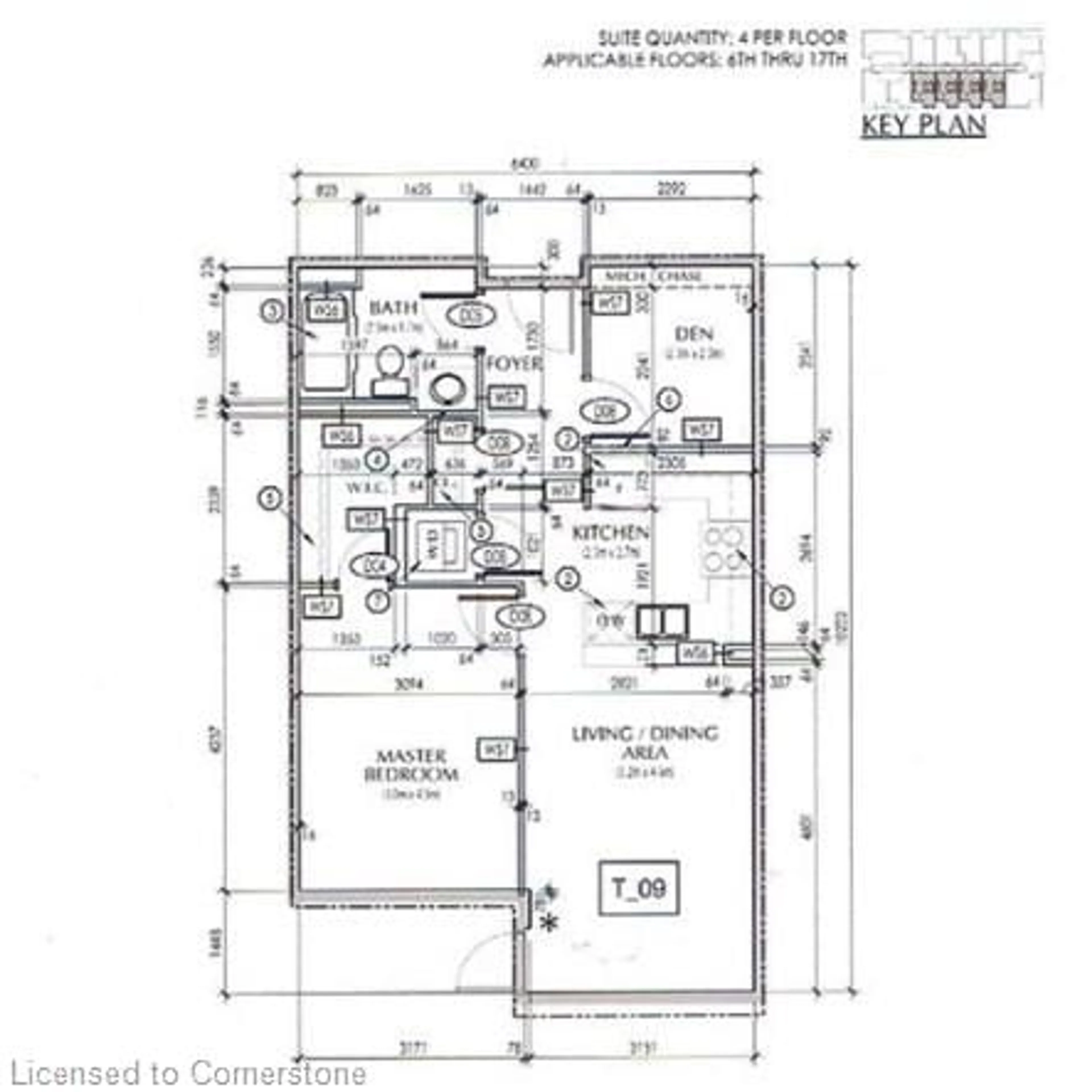 Floor plan for 1 Victoria St #709, Kitchener Ontario N2G 1C2