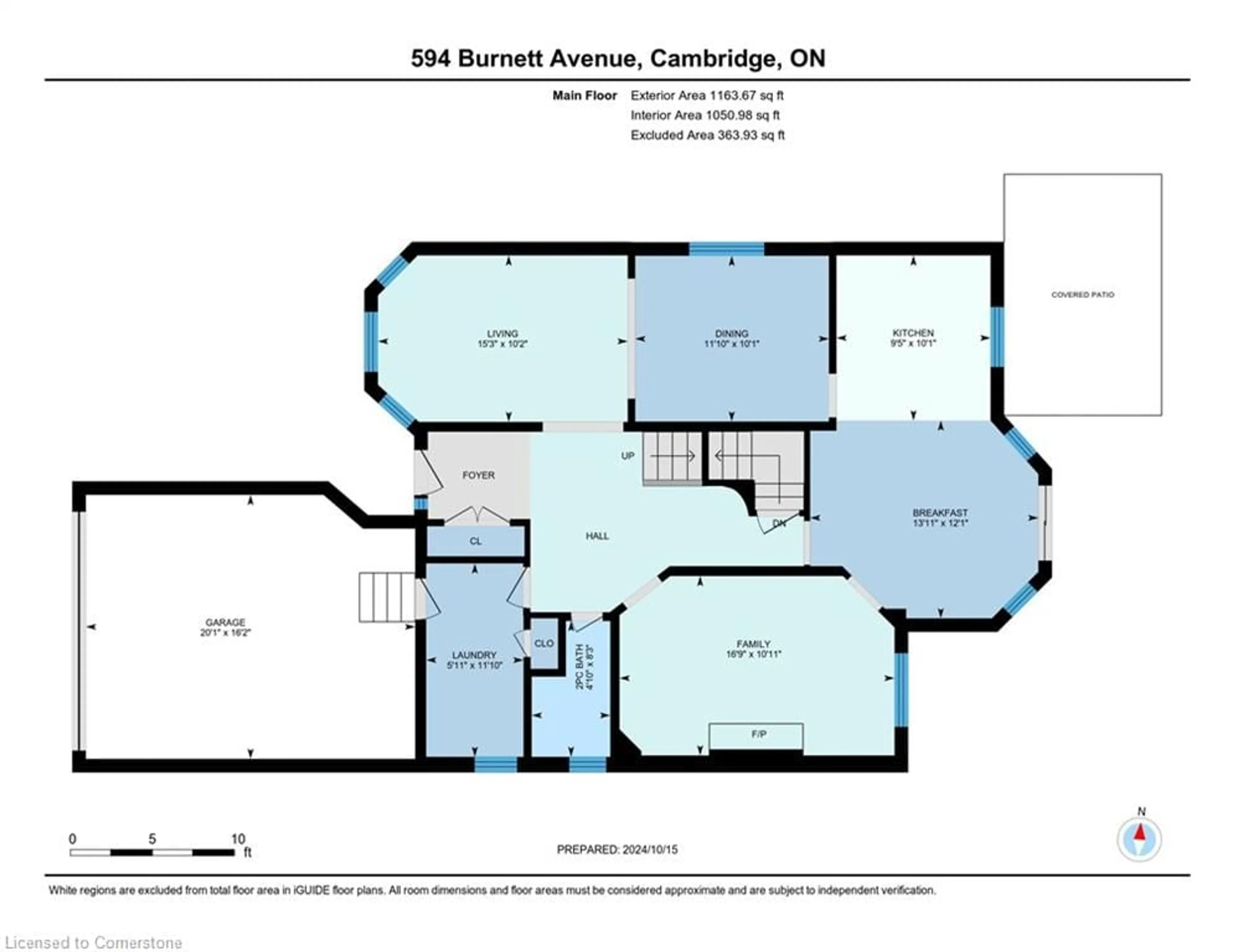 Floor plan for 594 Burnett Ave, Cambridge Ontario N1T 1P3