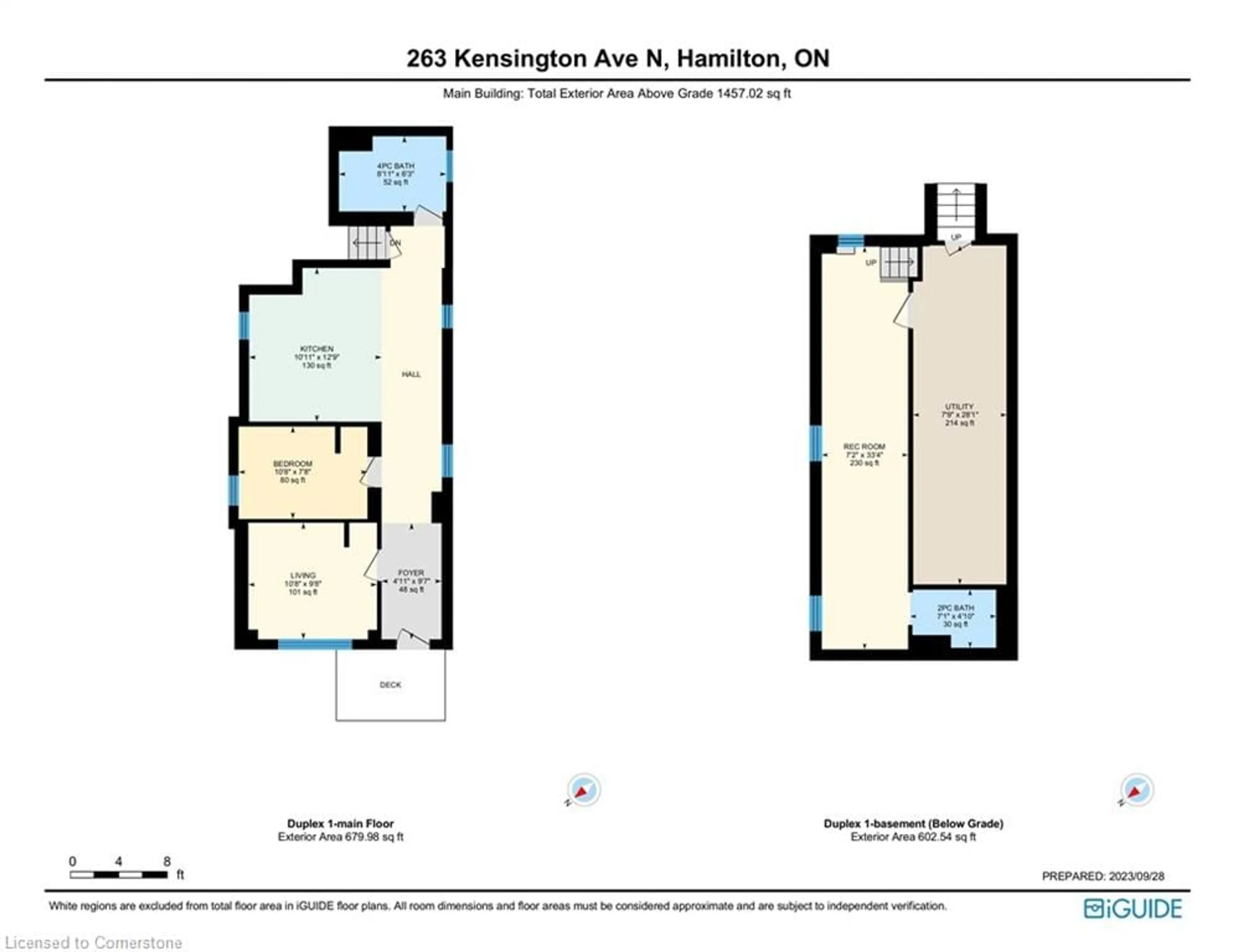 Floor plan for 263 Kensington Ave, Hamilton Ontario L8L 7N8