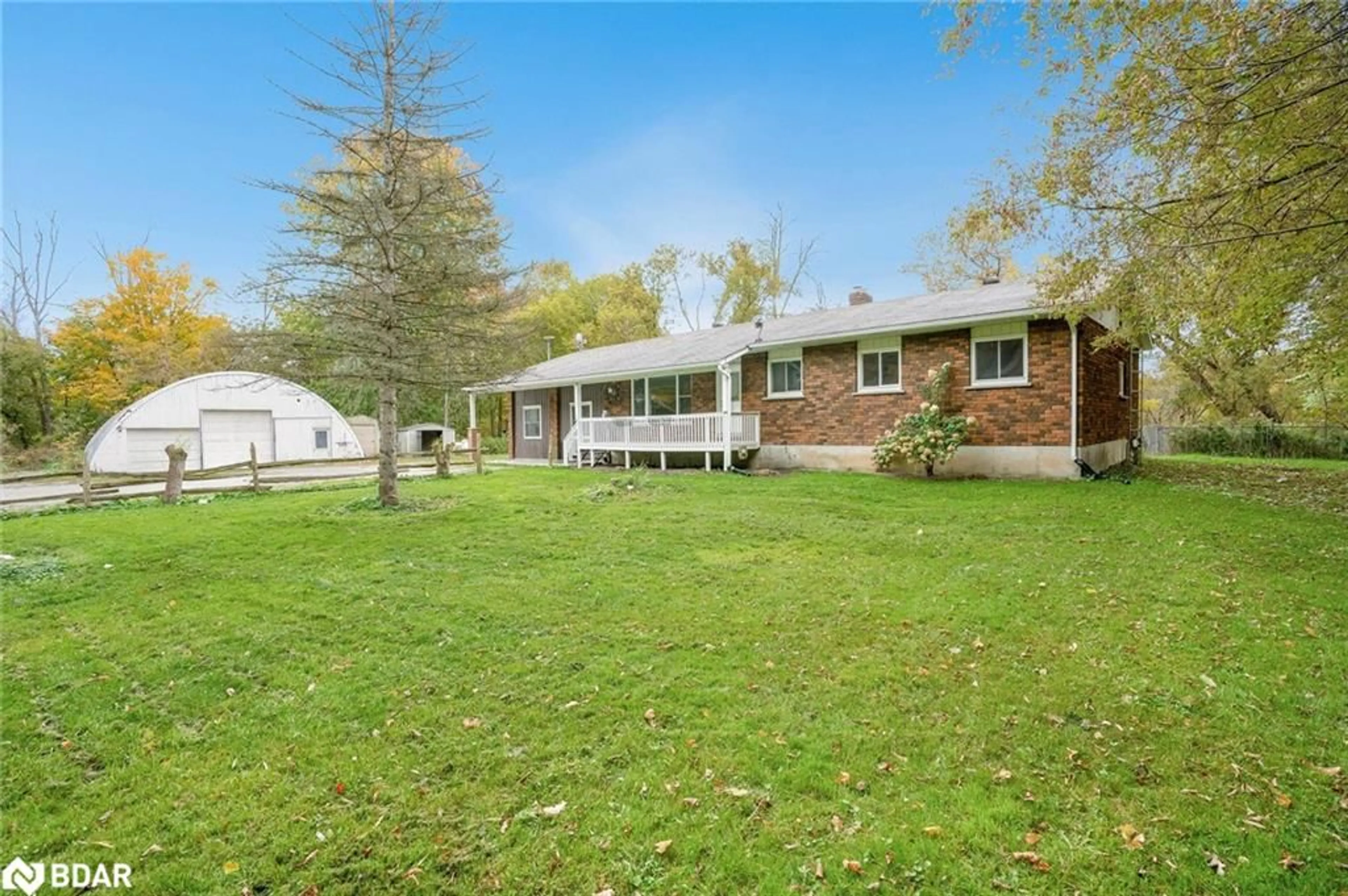 Frontside or backside of a home, the fenced backyard for 161 Brentwood Rd, Angus Ontario L0M 1N0