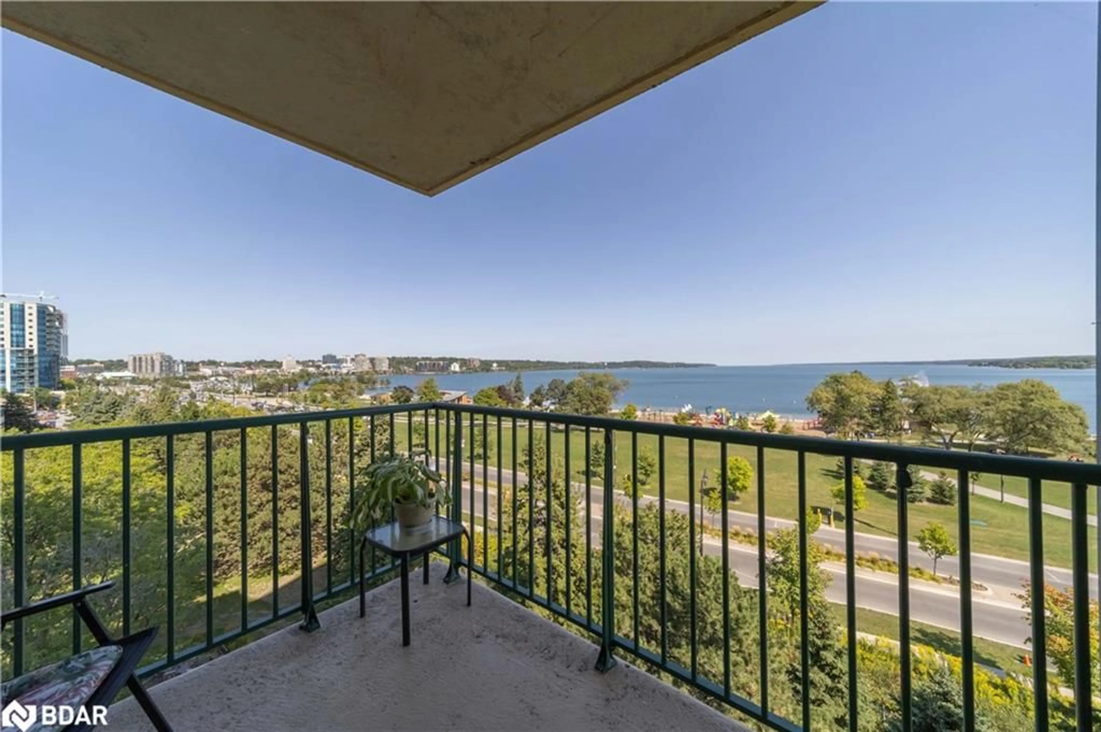 Balcony in the apartment, the view of lake or river for 75 Ellen St #709, Barrie Ontario L4N 7R6