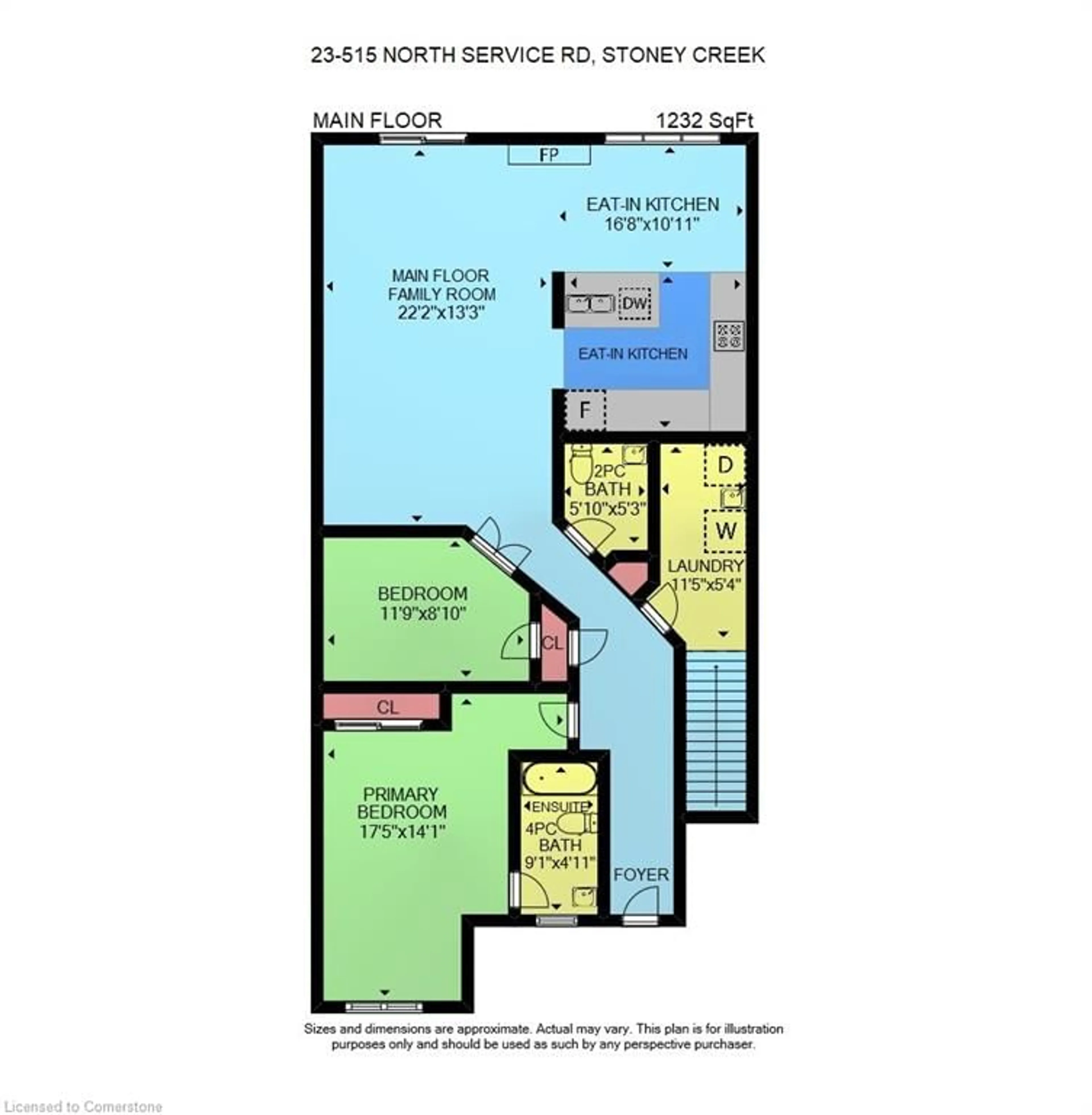 Floor plan for 515 North Service Rd #23, Stoney Creek Ontario L8E 5X6