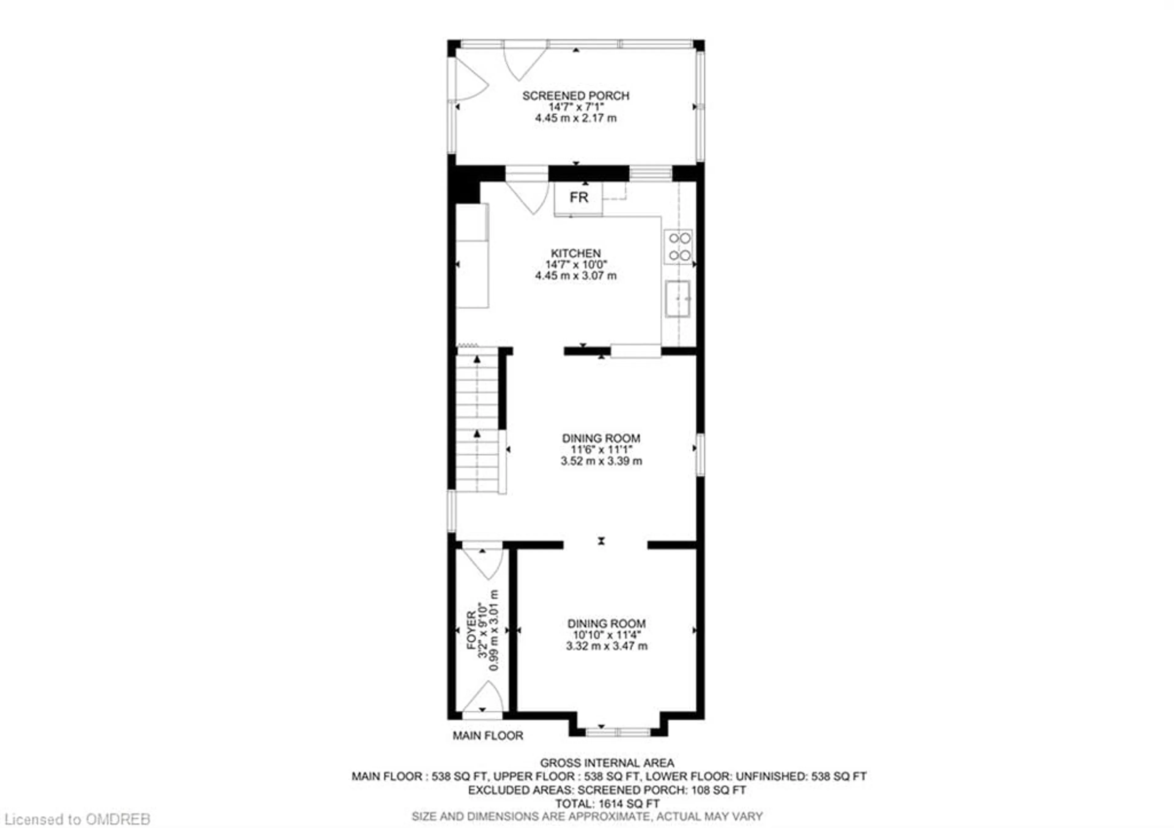 Floor plan for 16 Case St, Hamilton Ontario L8L 3G7