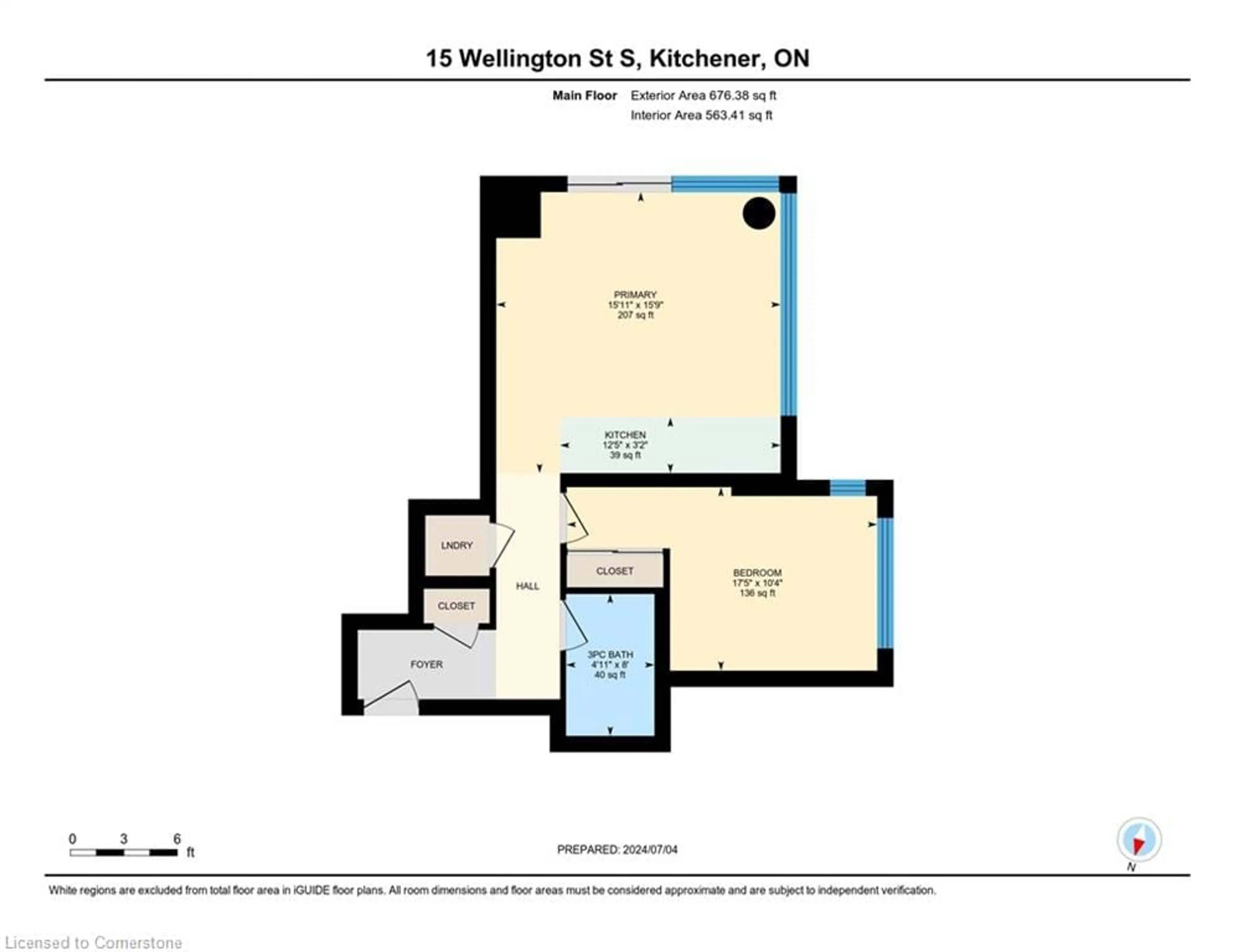 Floor plan for 15 Wellington St #1906, Kitchener Ontario N2A 4L2