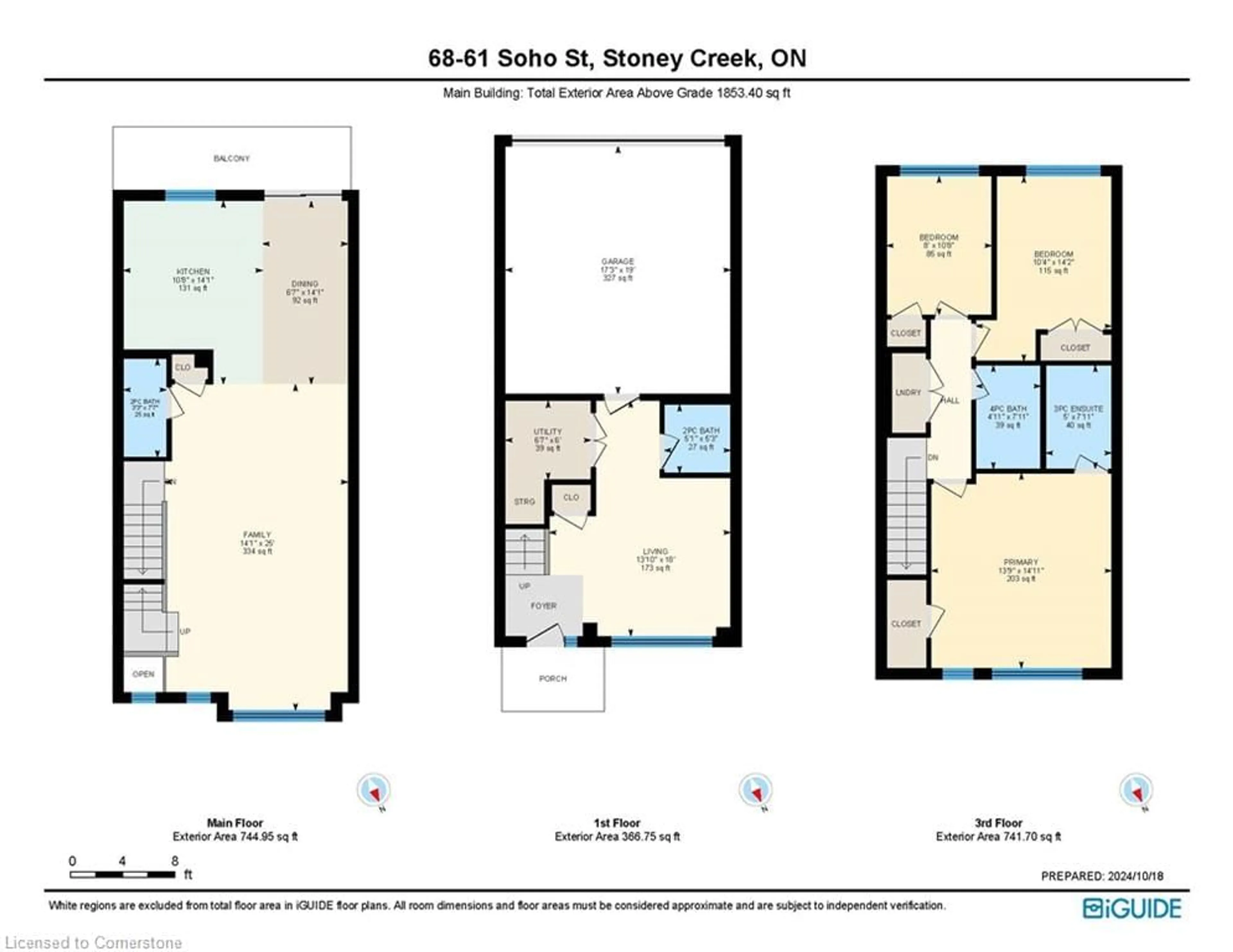 Floor plan for 61 Soho Street St #68, Stoney Creek Ontario L8J 0M6