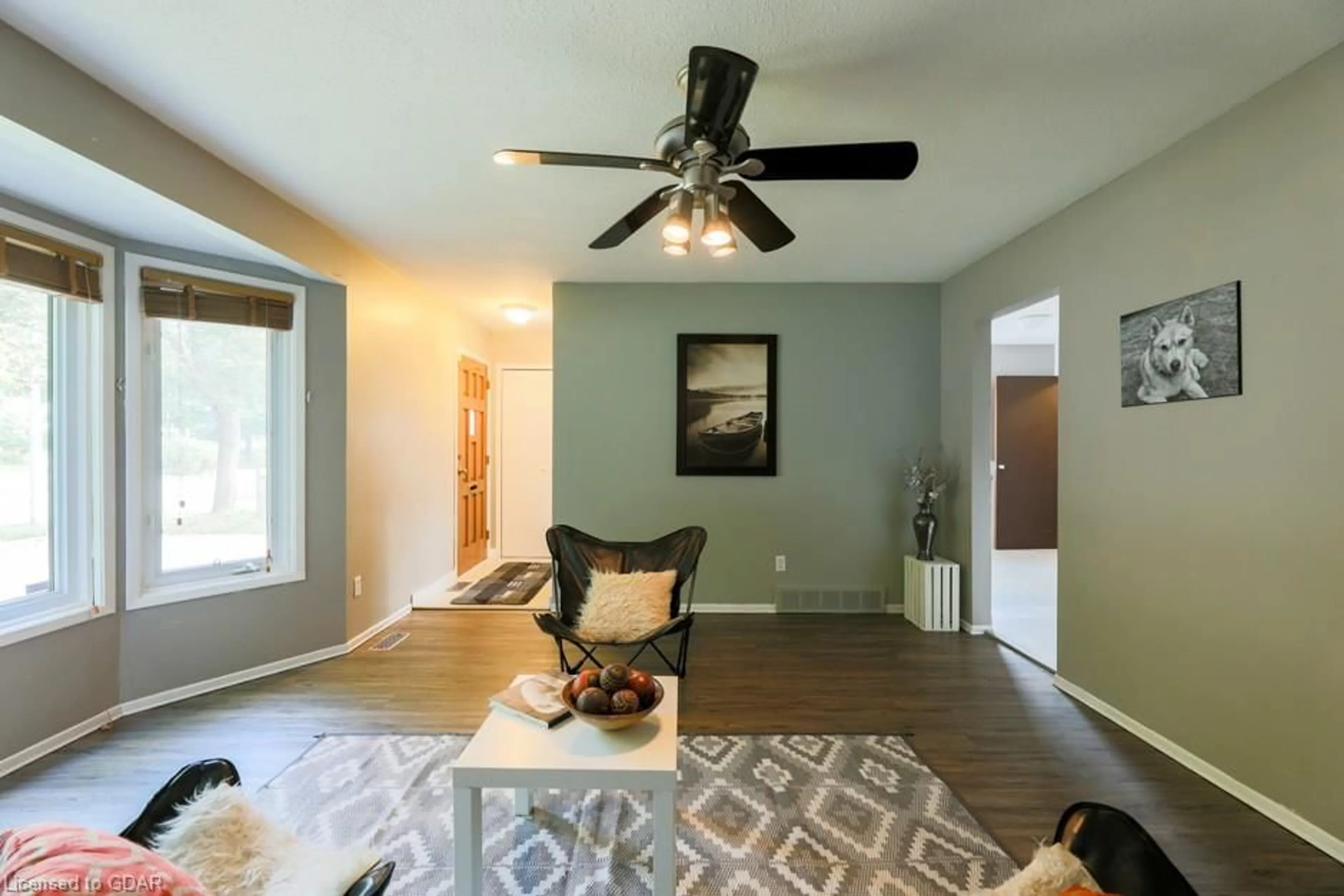 Living room, wood floors for 25 Marksam Rd, Guelph Ontario N1H 1X1