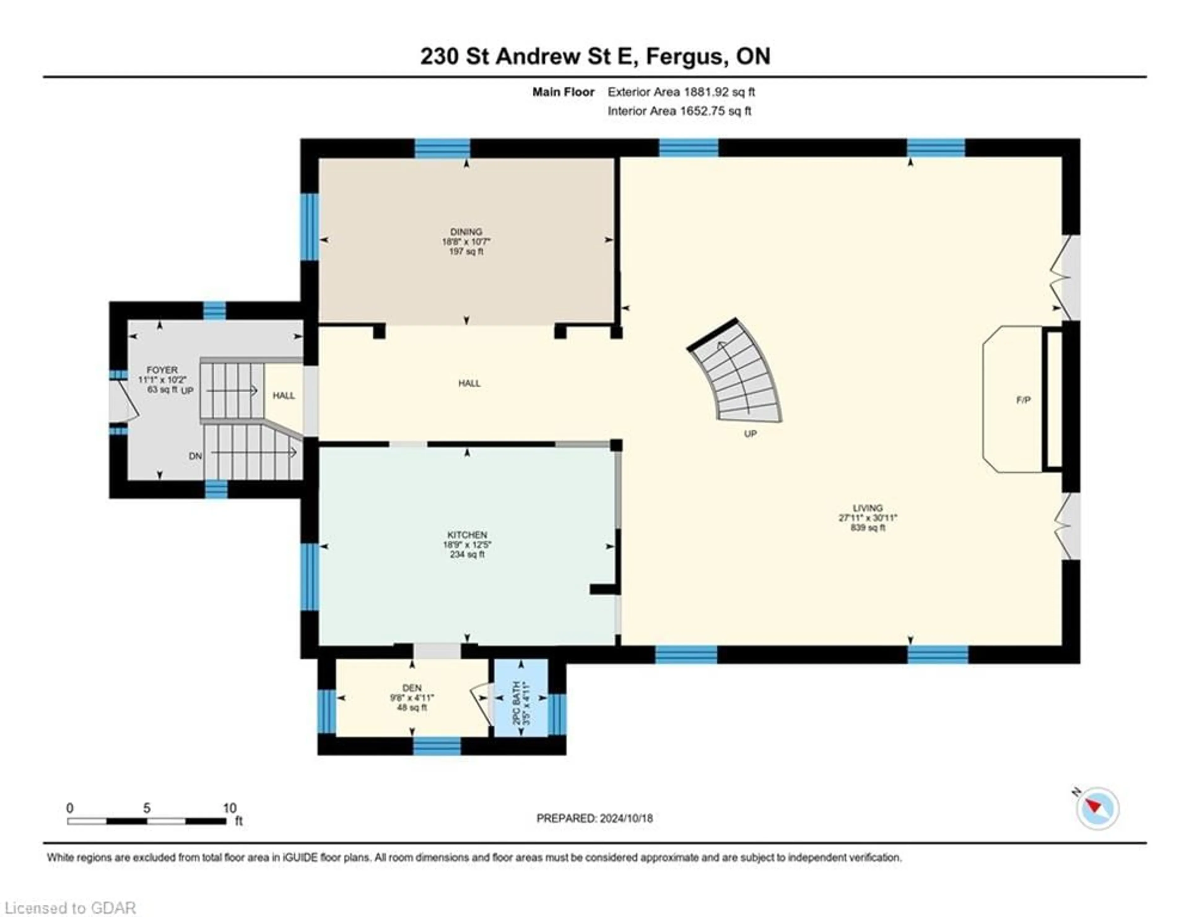 Floor plan for 230 St Andrew St, Fergus Ontario N1M 1R1