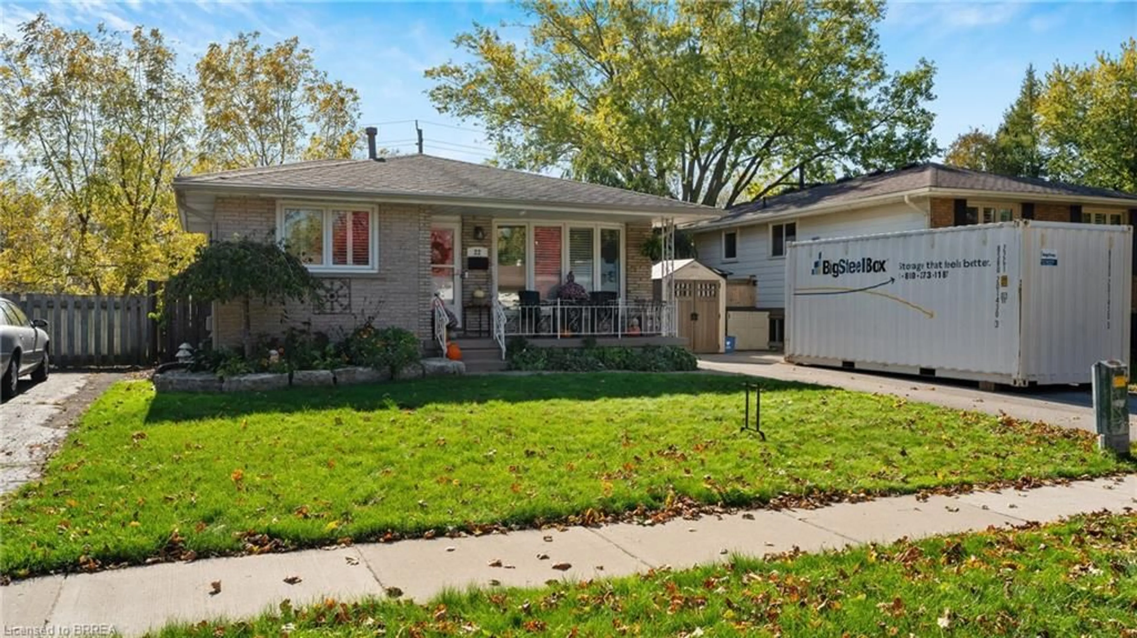 A pic from exterior of the house or condo, the fenced backyard for 22 Walsh Crt, Brantford Ontario N3T 5X9