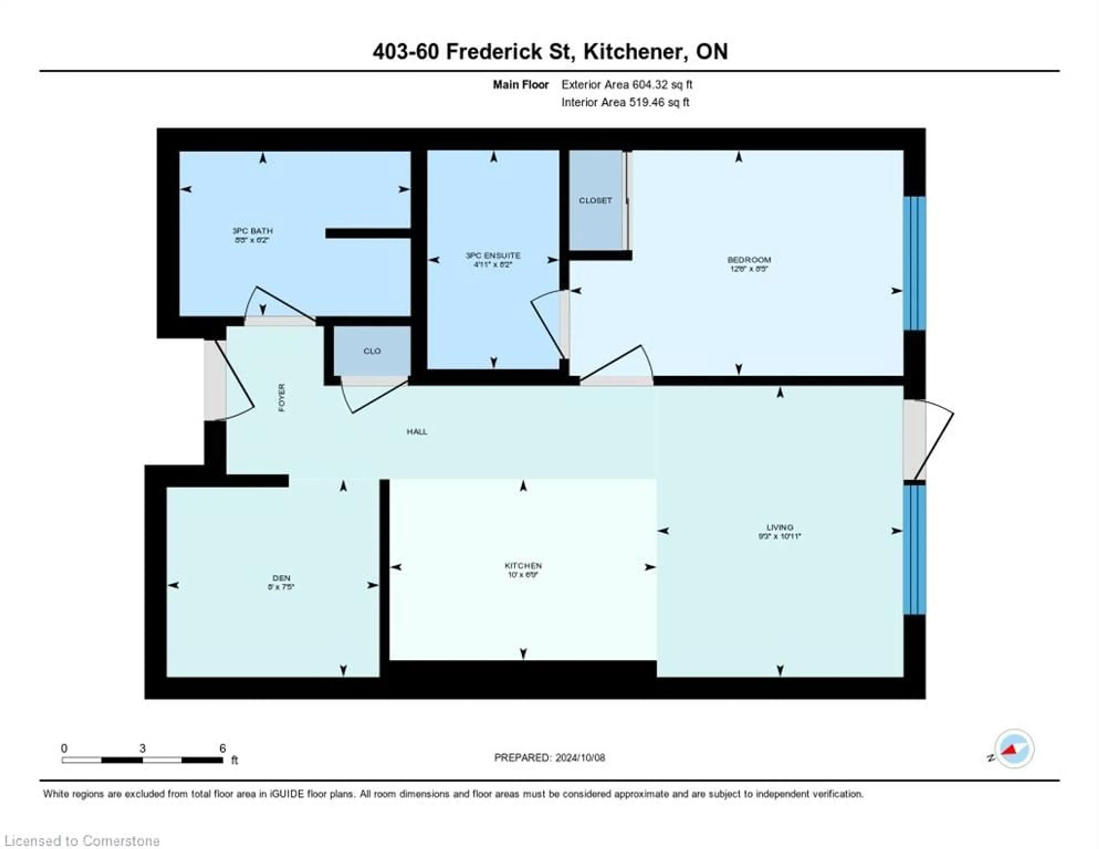 Floor plan for 60 Frederick St #403, Kitchener Ontario N2H 0C7