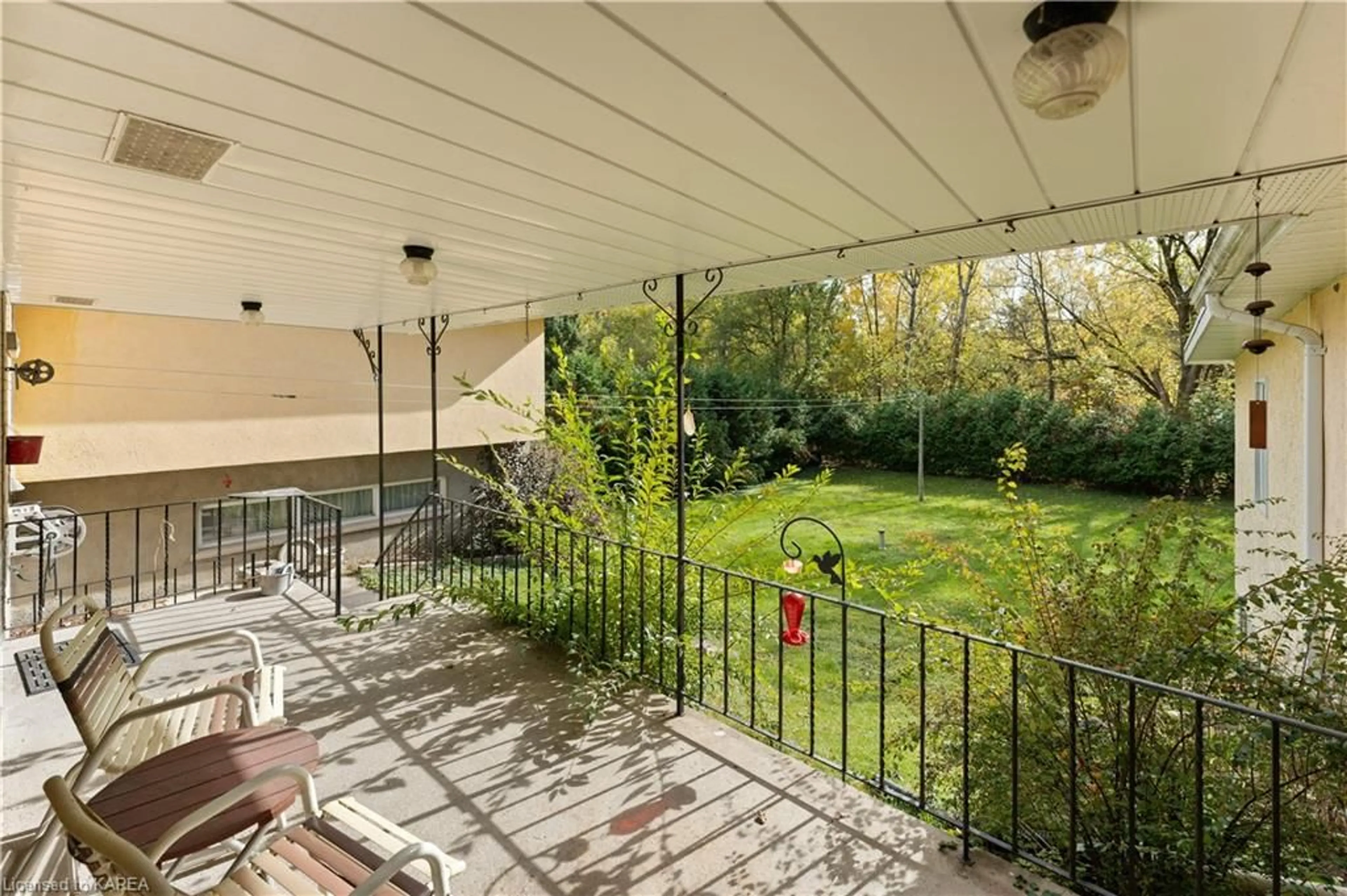 Patio, the fenced backyard for 203 Arnold St, Kingston Ontario K7M 3M4