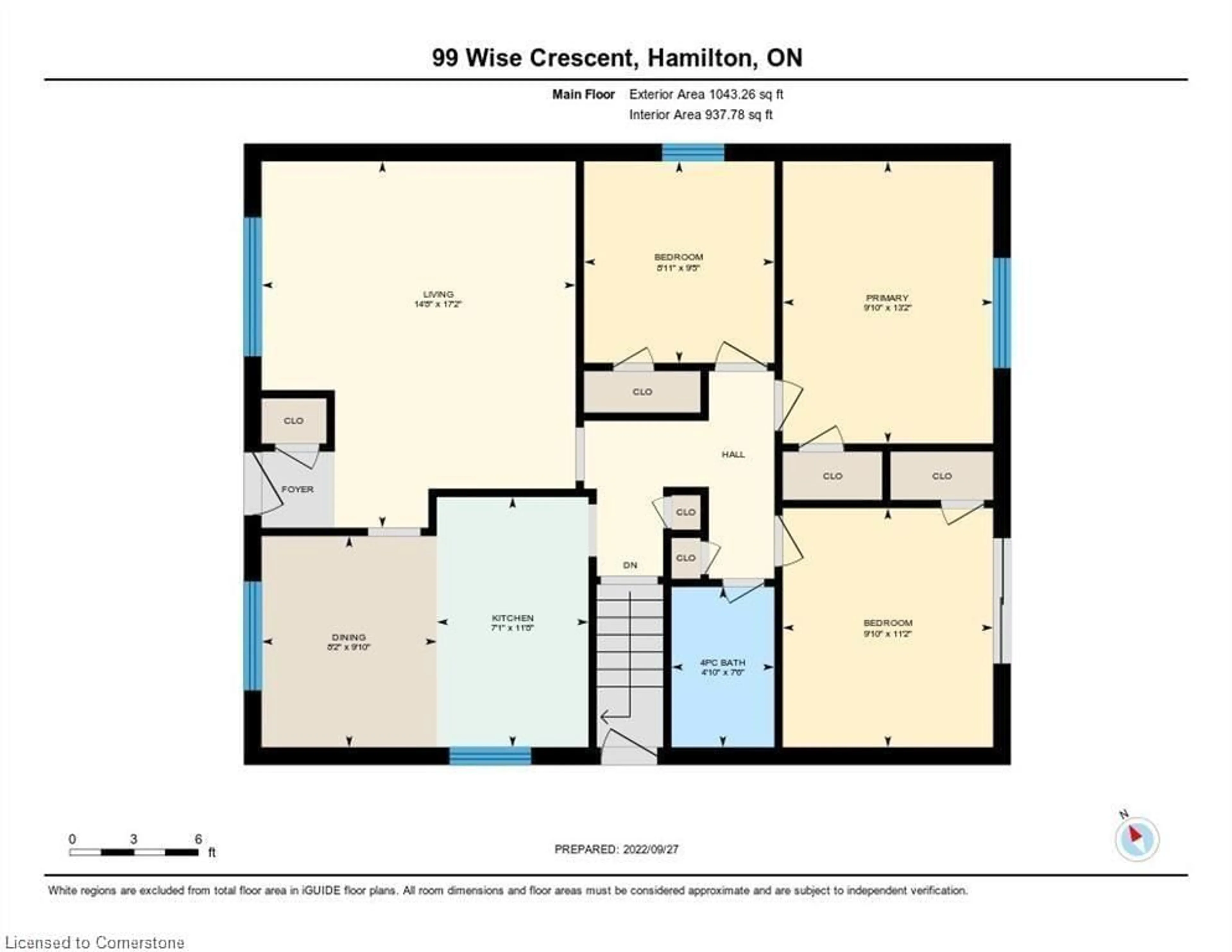 Floor plan for 99 Wise Cres, Hamilton Ontario L8T 2L7