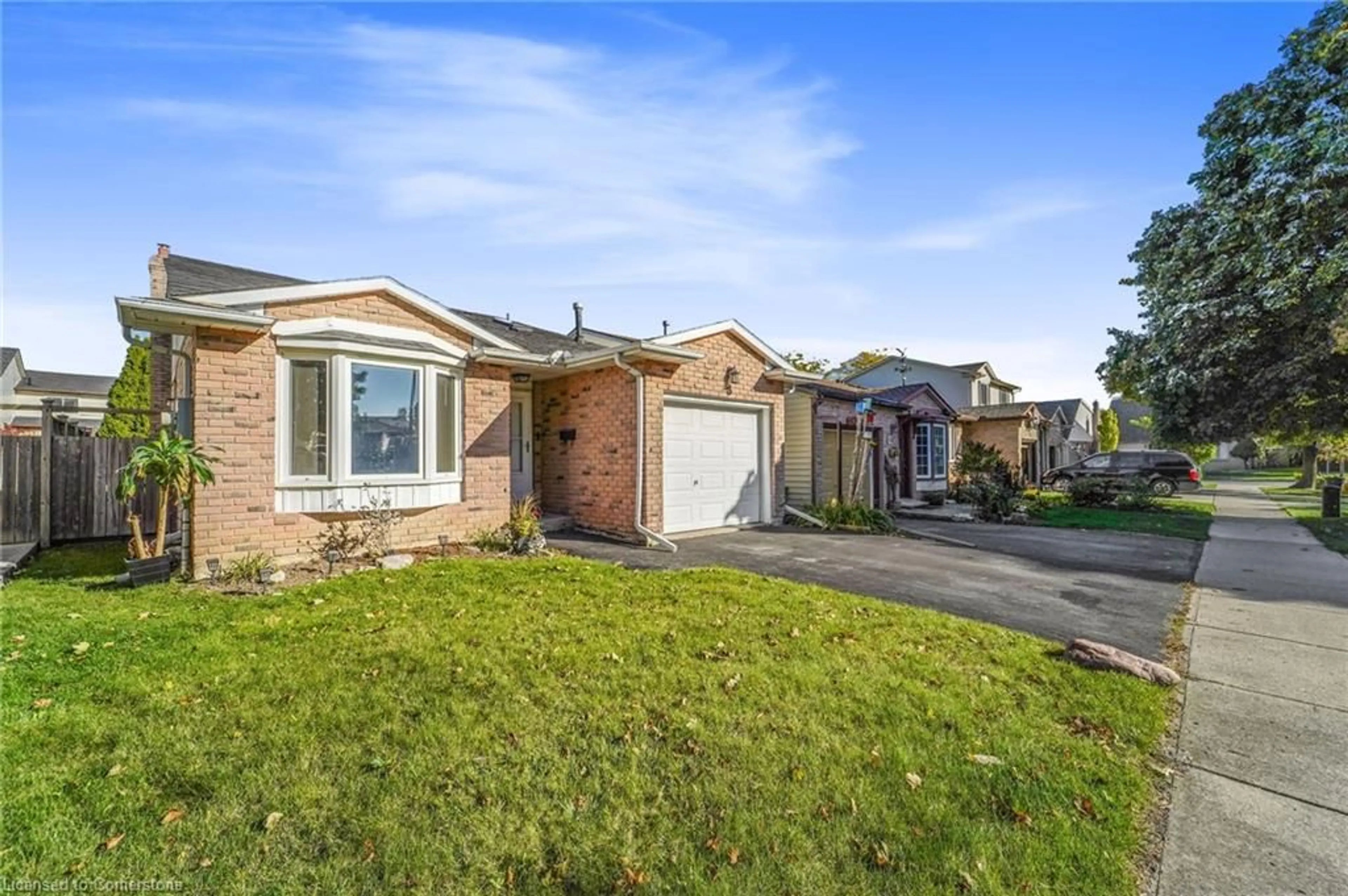 Frontside or backside of a home, the fenced backyard for 8 Muscot Dr, Hamilton Ontario L8J 1X2