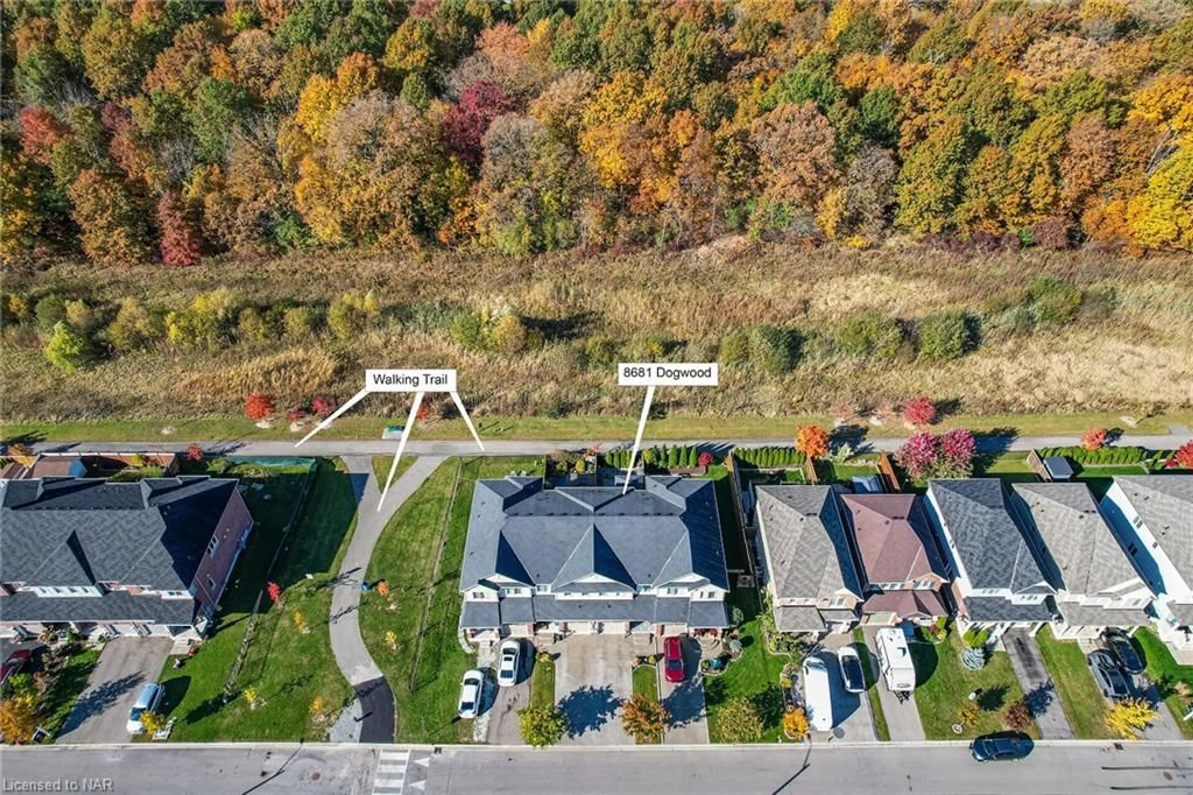 A pic from exterior of the house or condo, the fenced backyard for 8681 Dogwood Cres, Niagara Falls Ontario L2H 0K9