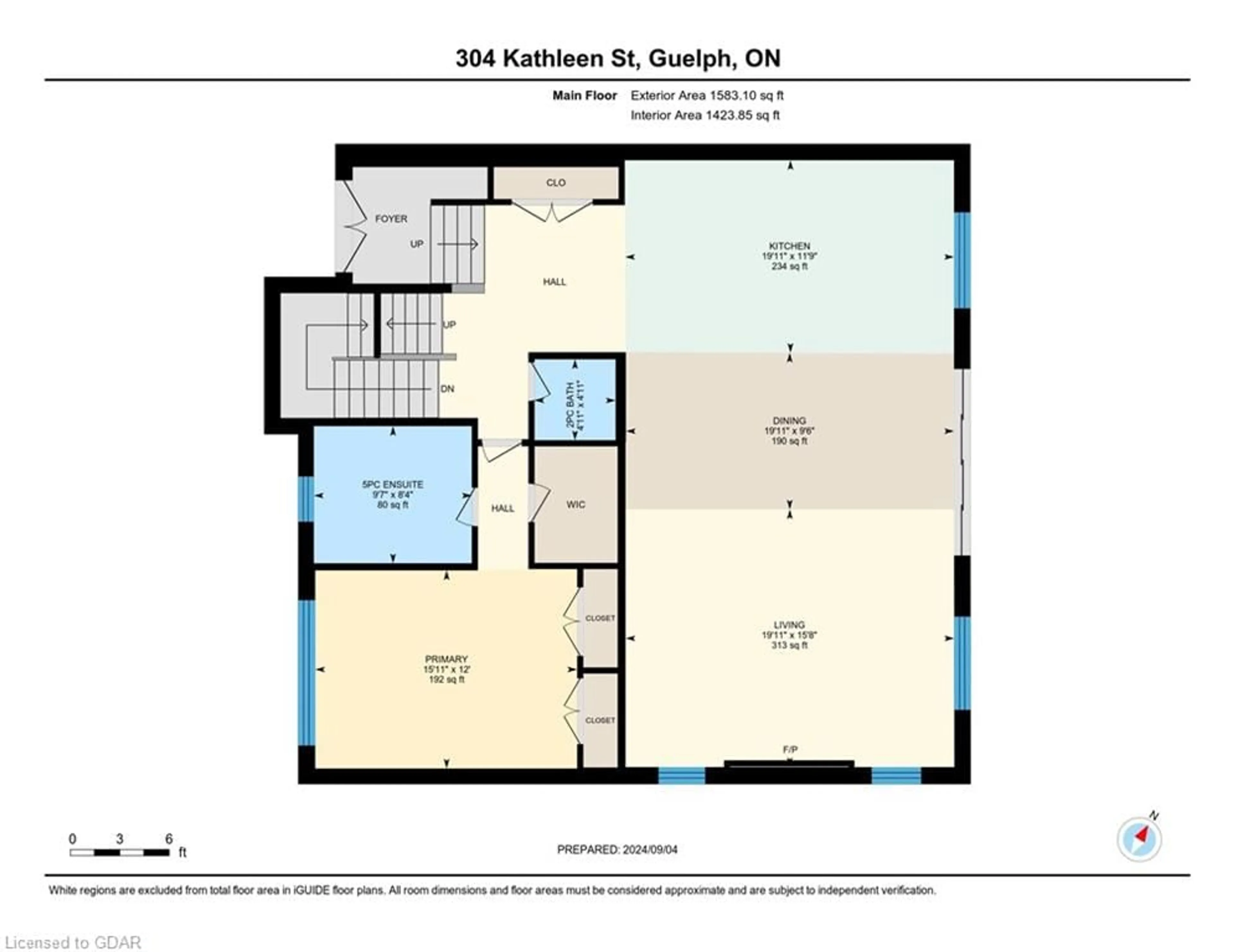 Floor plan for 304 Kathleen St, Guelph Ontario N1H 4Y8