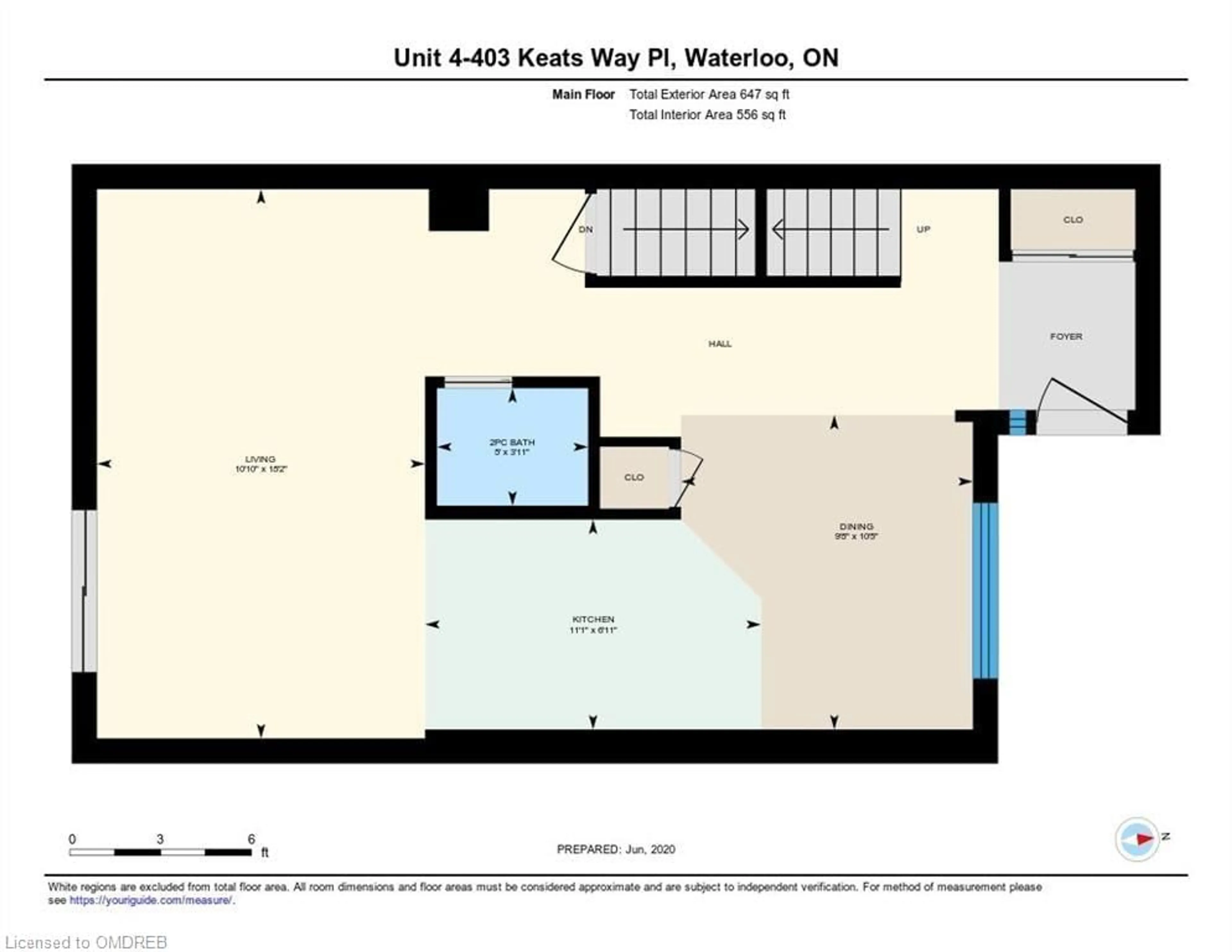 Floor plan for 403 Keats Way #4, Waterloo Ontario N2L 5S7