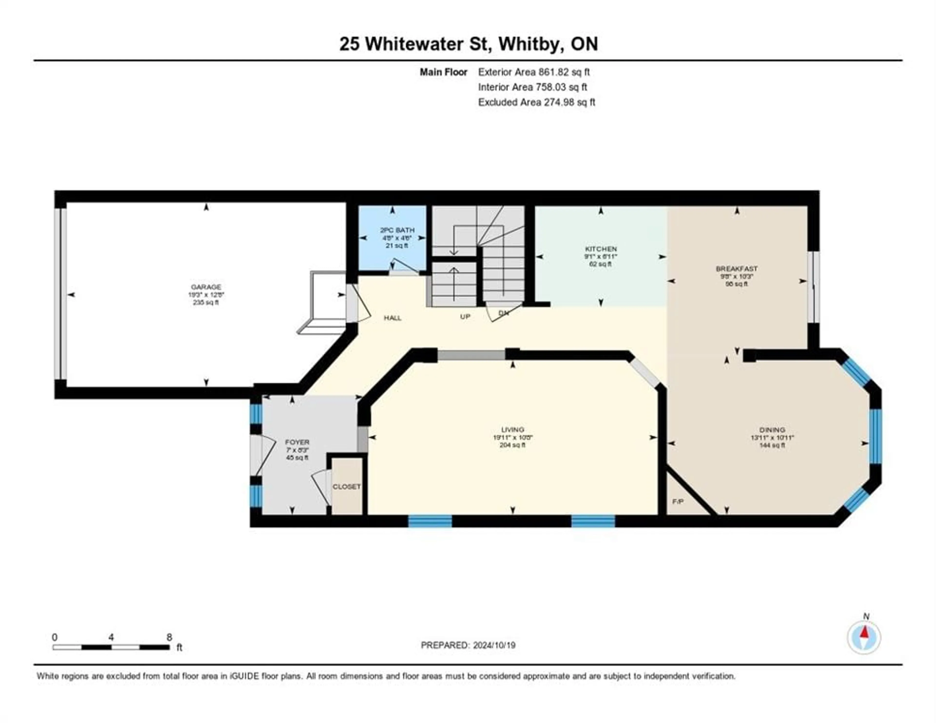 Floor plan for 25 Whitewater St, Whitby Ontario L1R 2S8