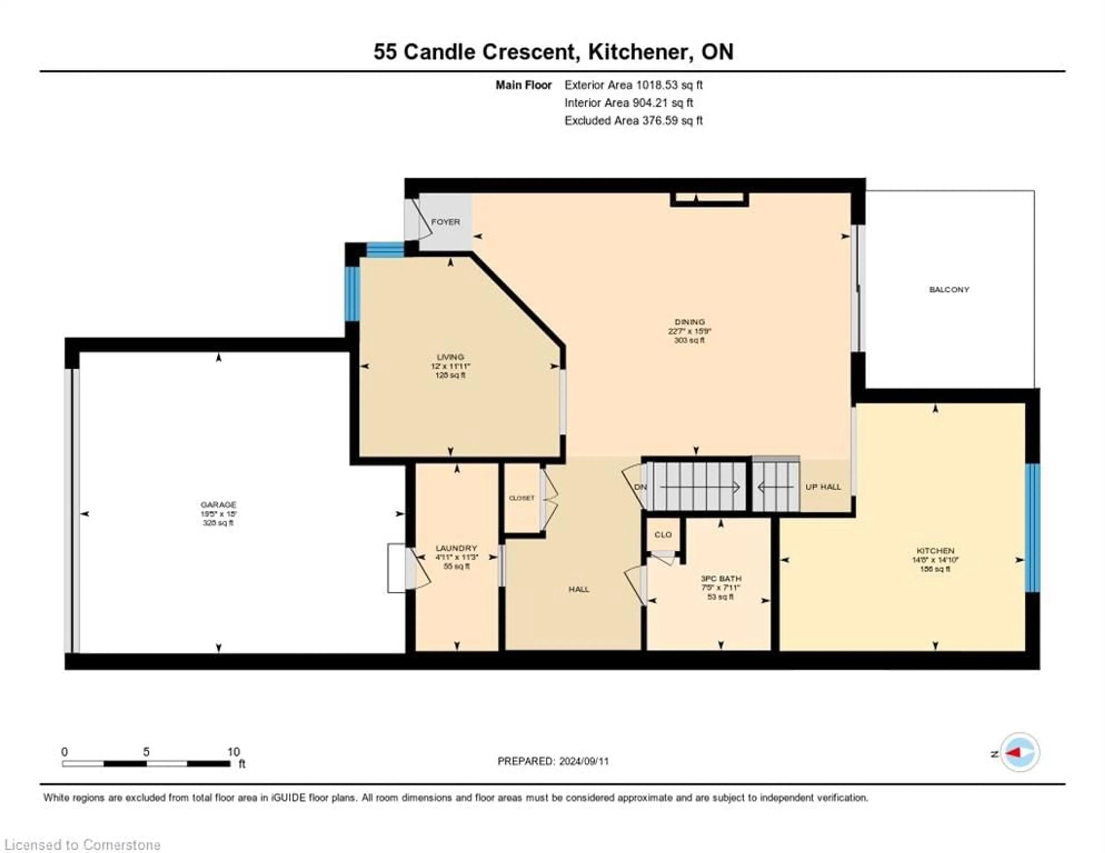 Floor plan for 55 Candle Cres, Kitchener Ontario N2P 2K8