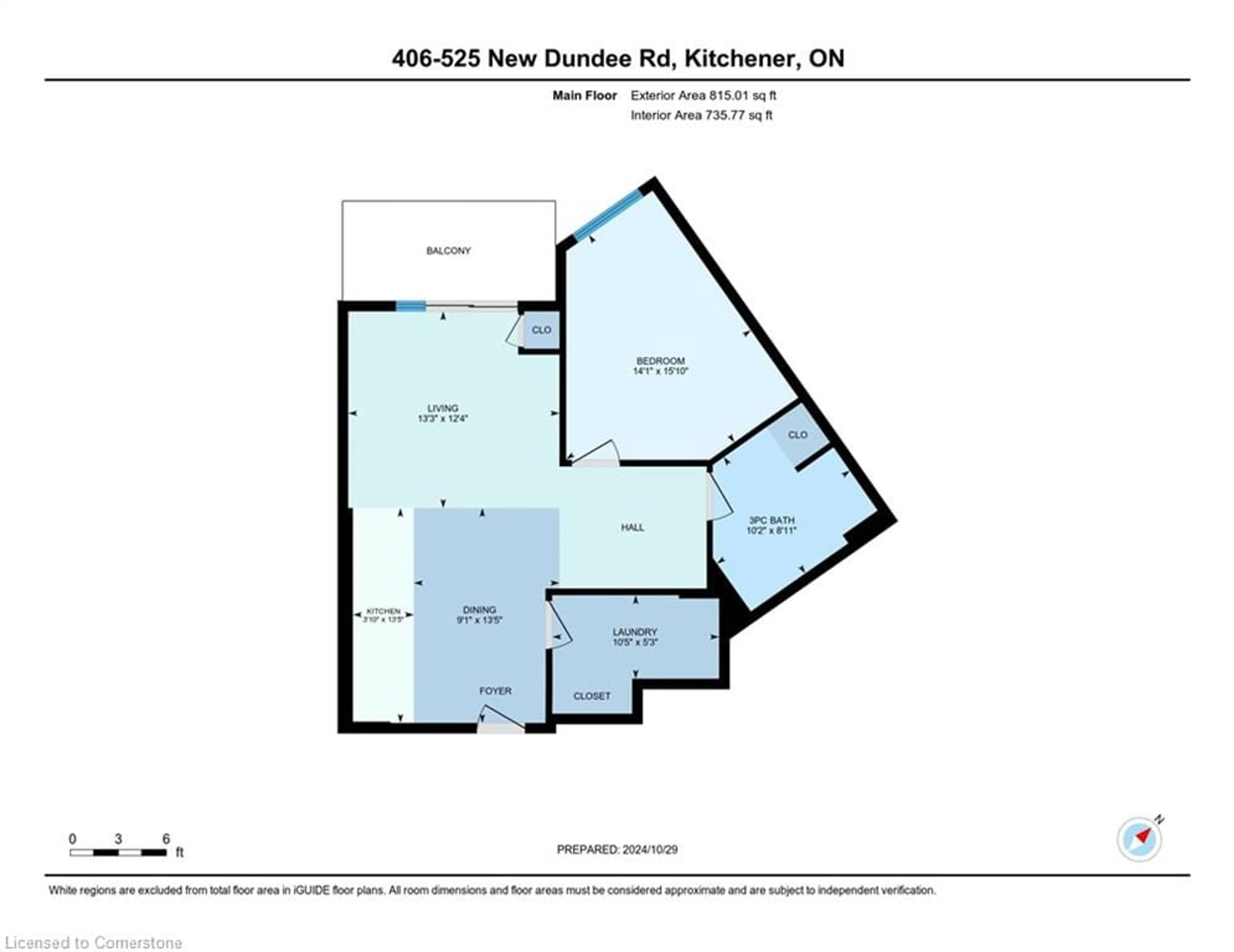 Floor plan for 525 New Dundee Rd #406, Kitchener Ontario N2P 0K8