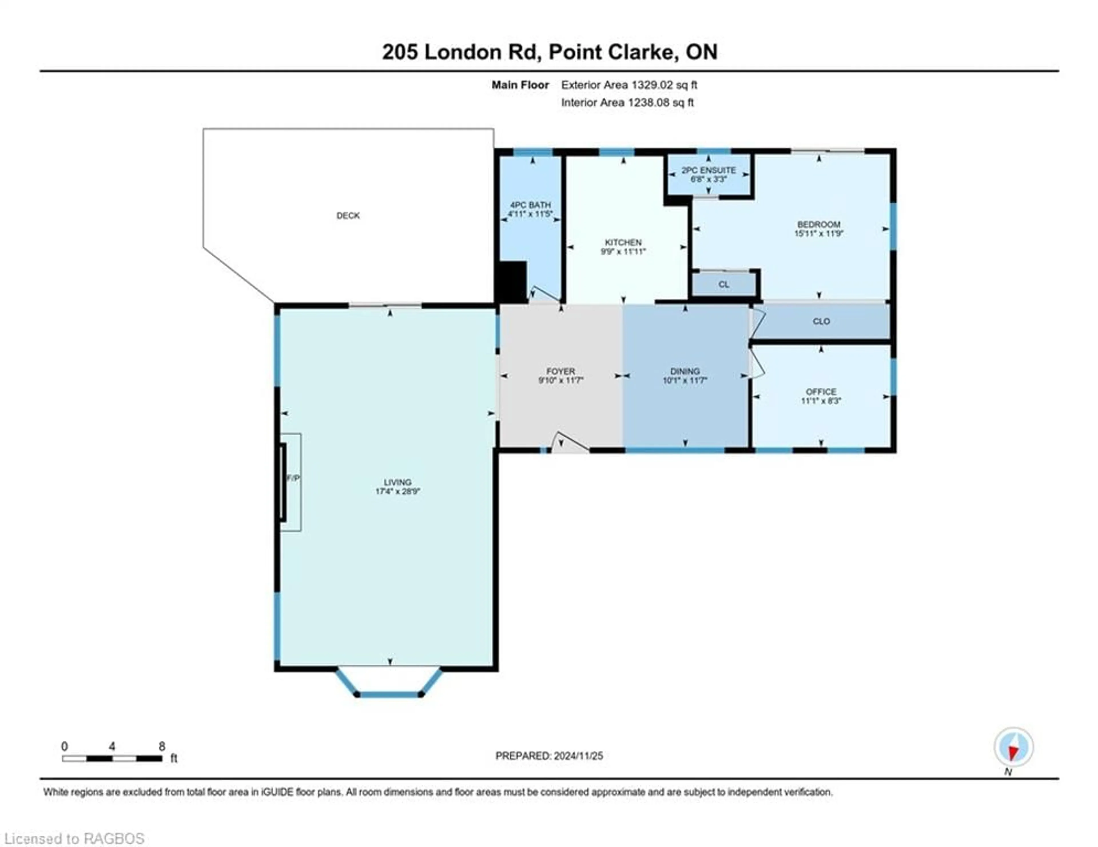 Floor plan for 205 London Rd, Point Clark Ontario N2Z 2X3