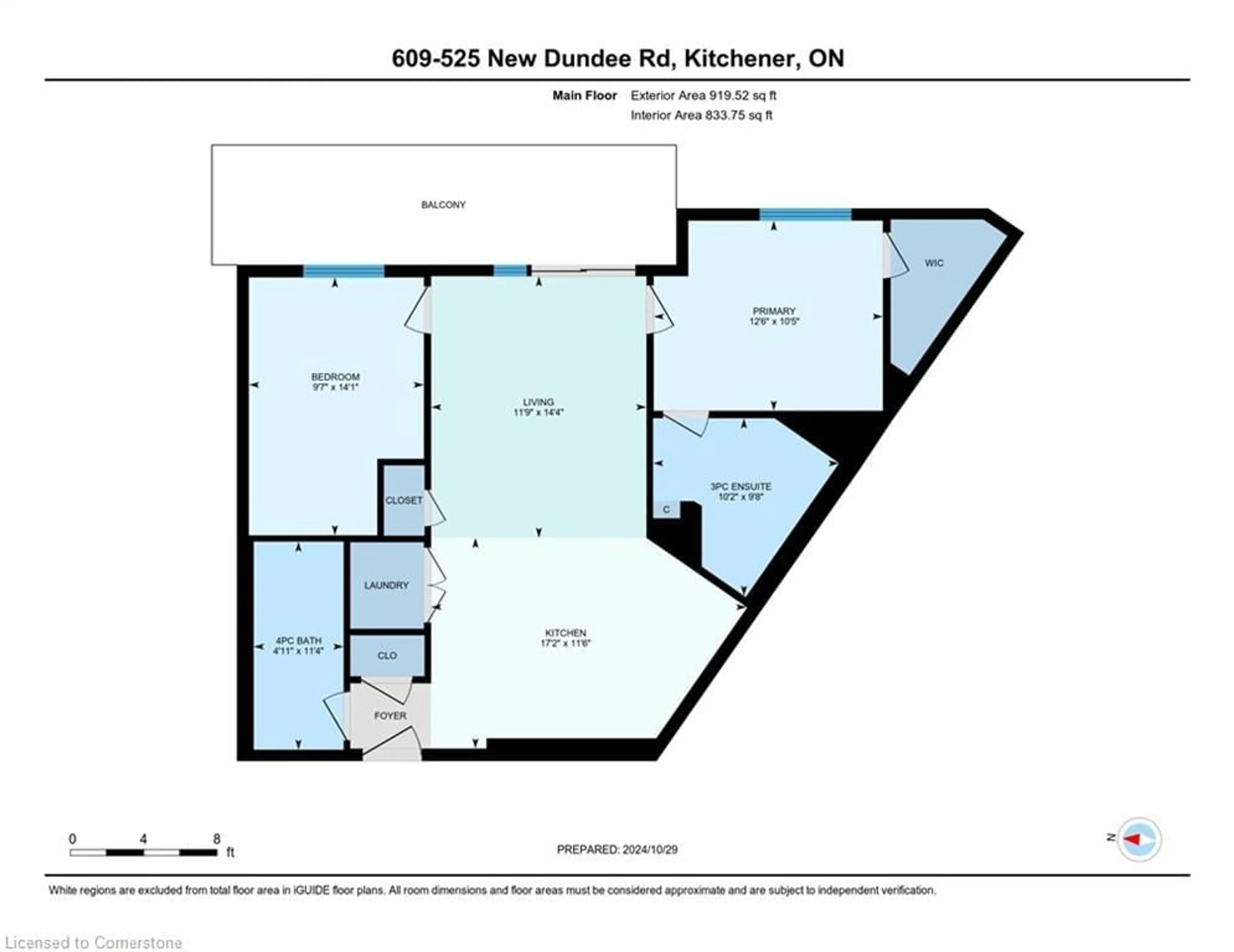 Floor plan for 525 New Dundee Rd #609, Kitchener Ontario N2P 0K8