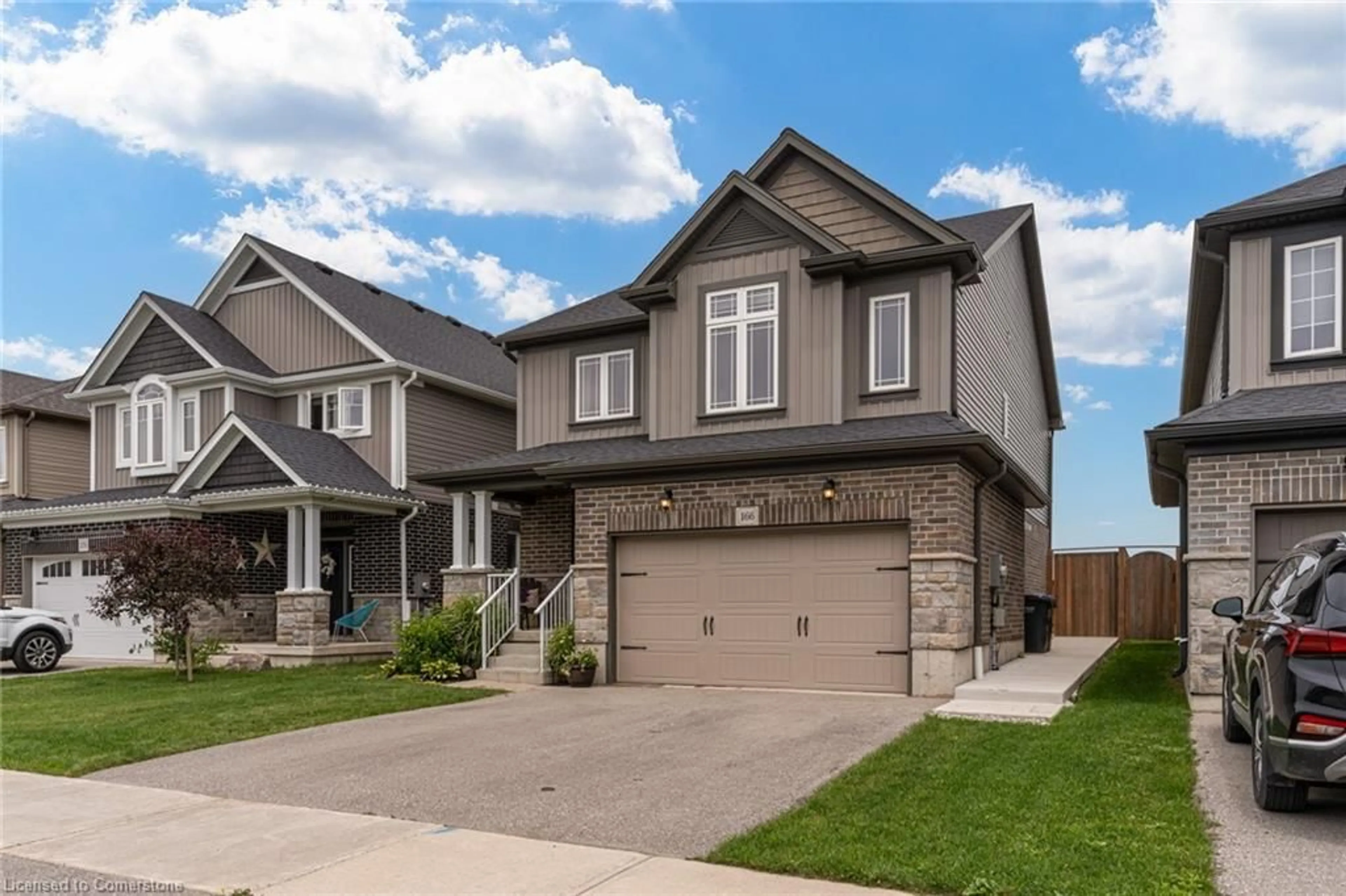 Frontside or backside of a home, the street view for 166 Bradshaw Drive, Stratford Ontario N5A 0C8