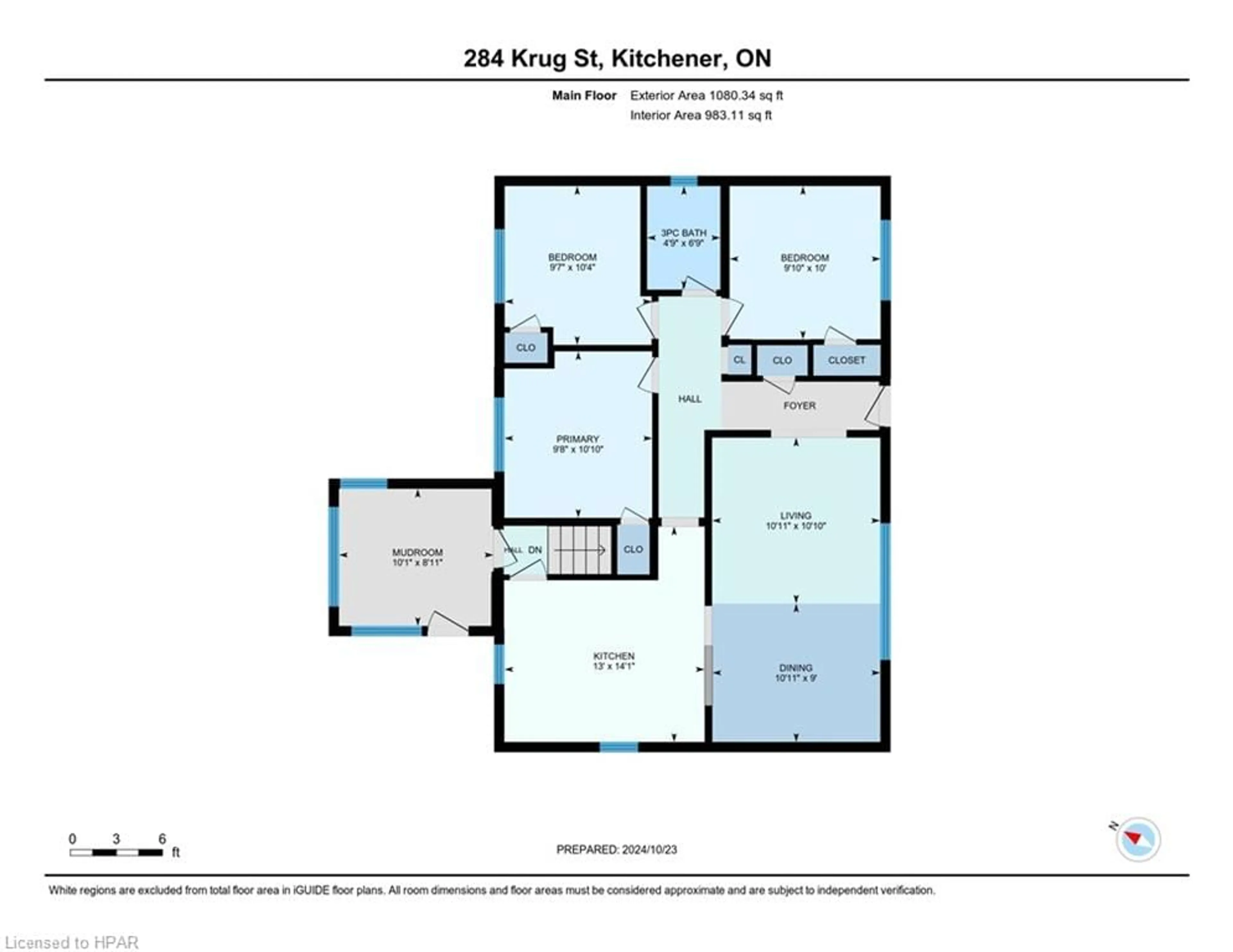 Floor plan for 284 Krug St, Kitchener Ontario N2H 2Y8