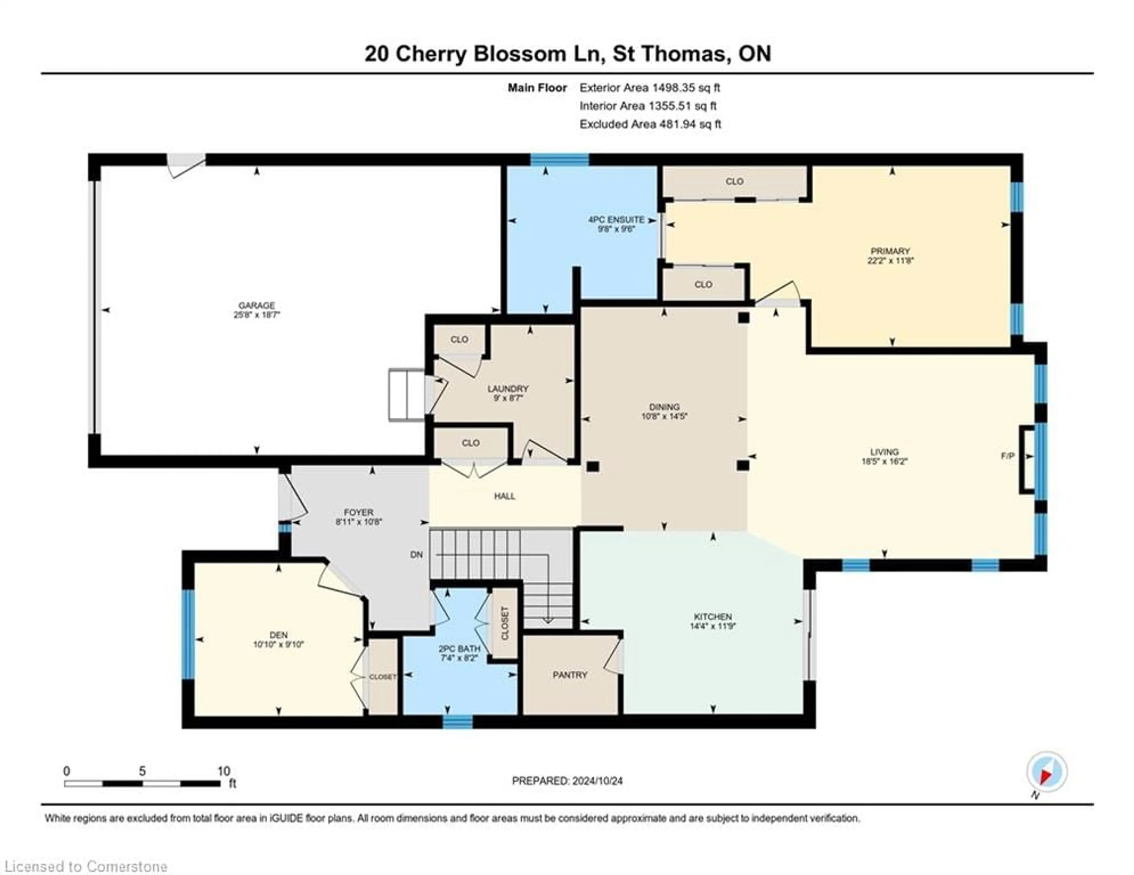 Floor plan for 20 Cherry Blossom Lane, St. Thomas Ontario N5R 0B3