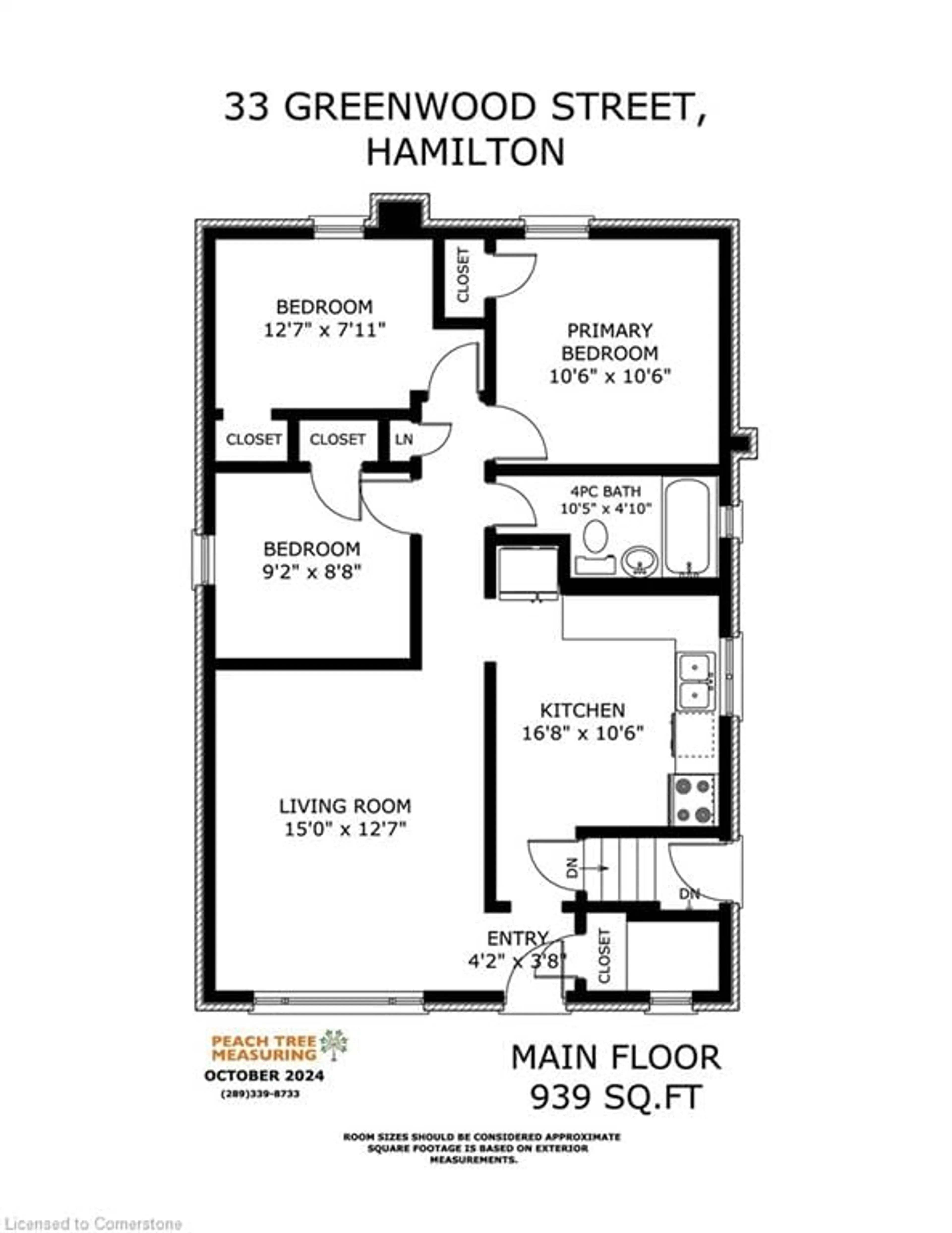 Floor plan for 33 Greenwood St, Hamilton Ontario L8T 3N2