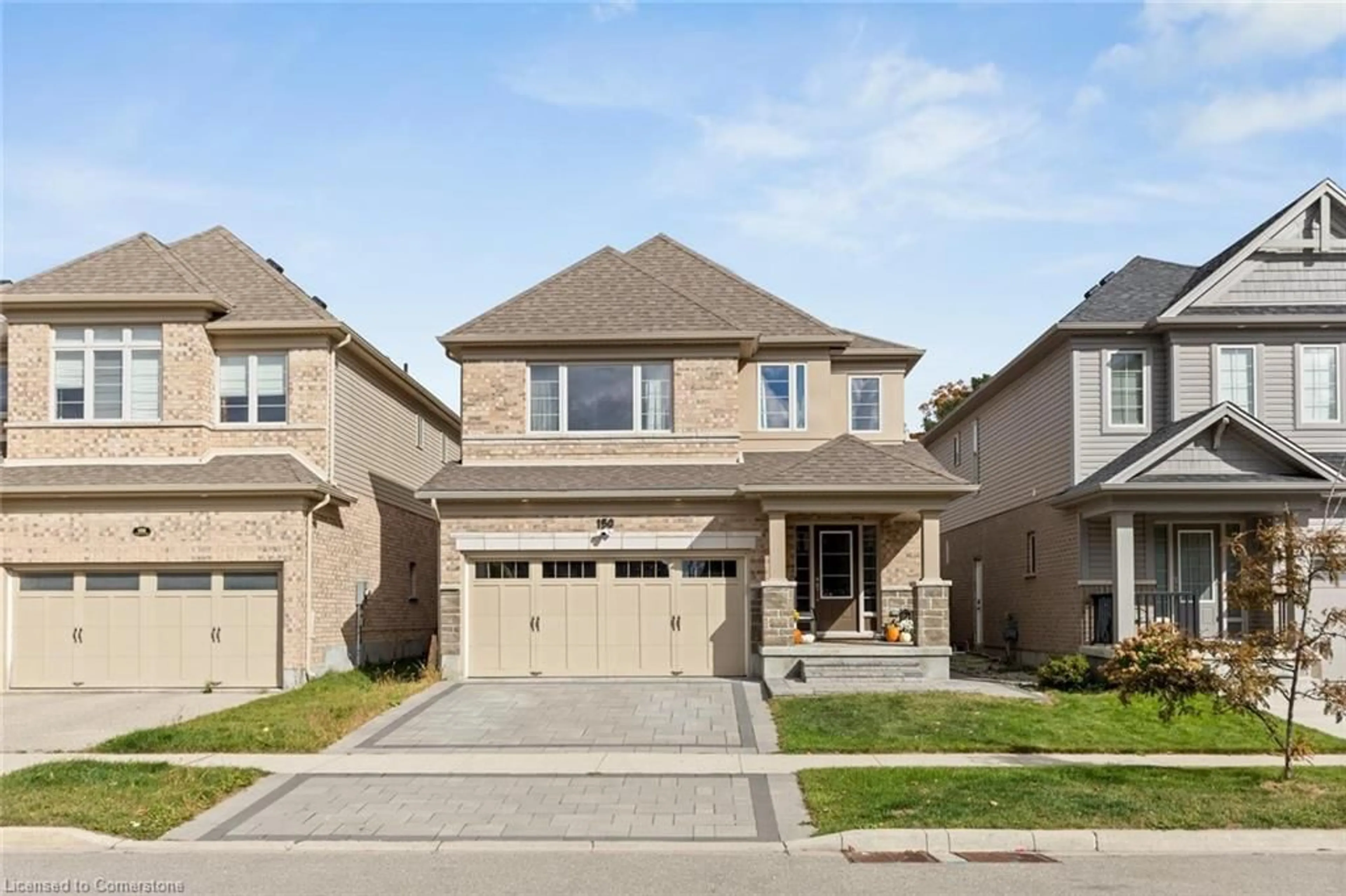 Frontside or backside of a home, the street view for 150 Steeplechase Way, Waterloo Ontario N2K 0E5