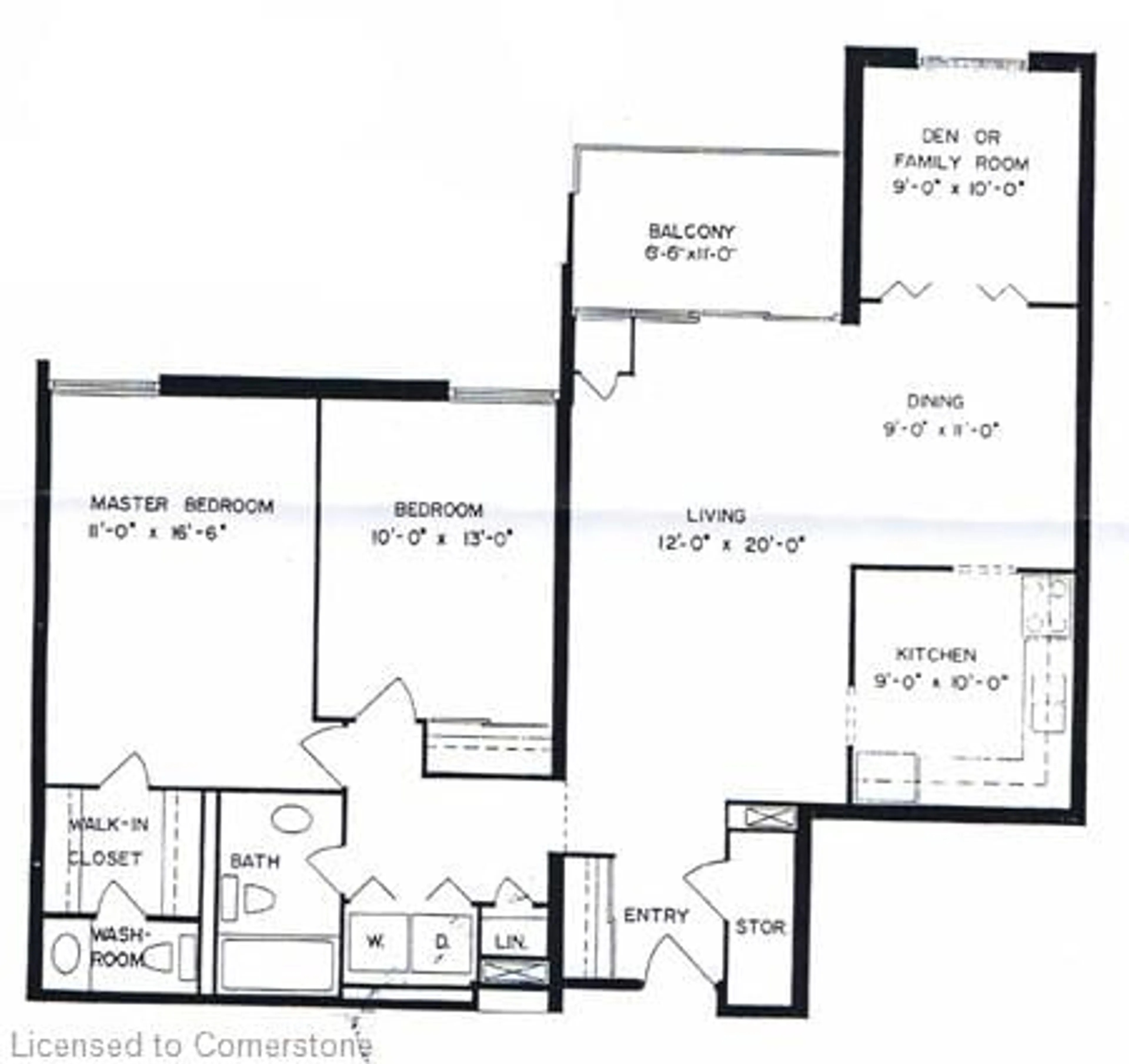 Floor plan for 301 Frances Ave #1709, Stoney Creek Ontario L8E 3W6