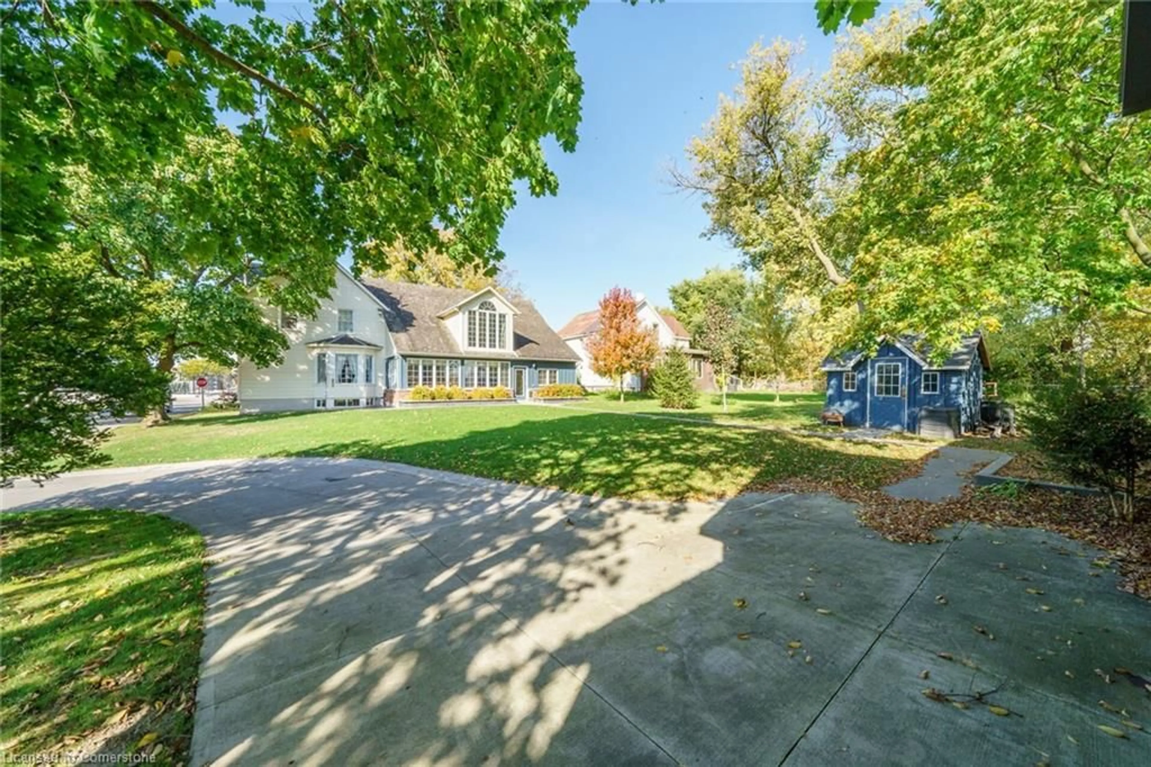 A pic from exterior of the house or condo, the fenced backyard for 30 Smithville Rd, Canborough Ontario N1A 2W1