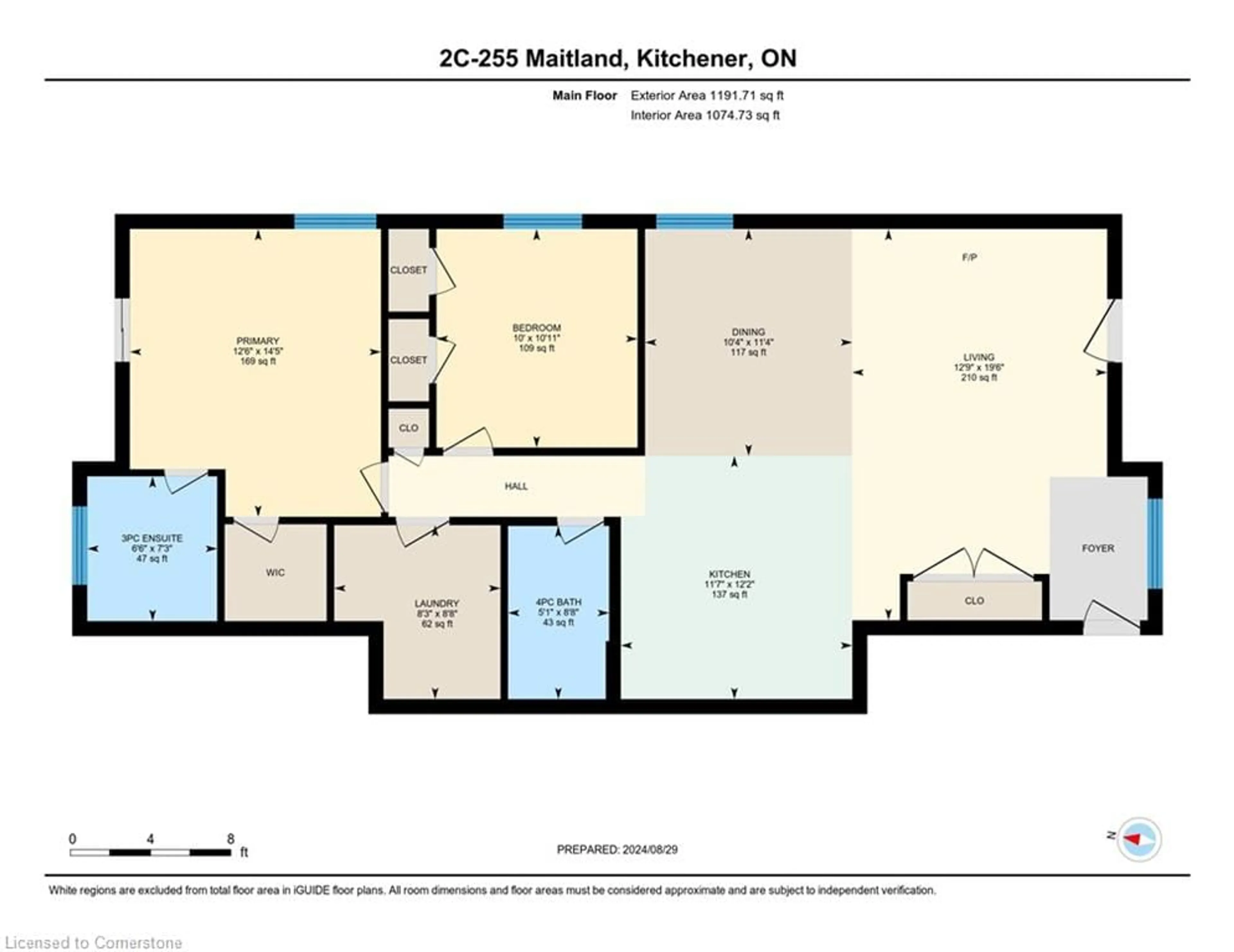 Floor plan for 255 Maitland St #2C, Kitchener Ontario N2R 0C8