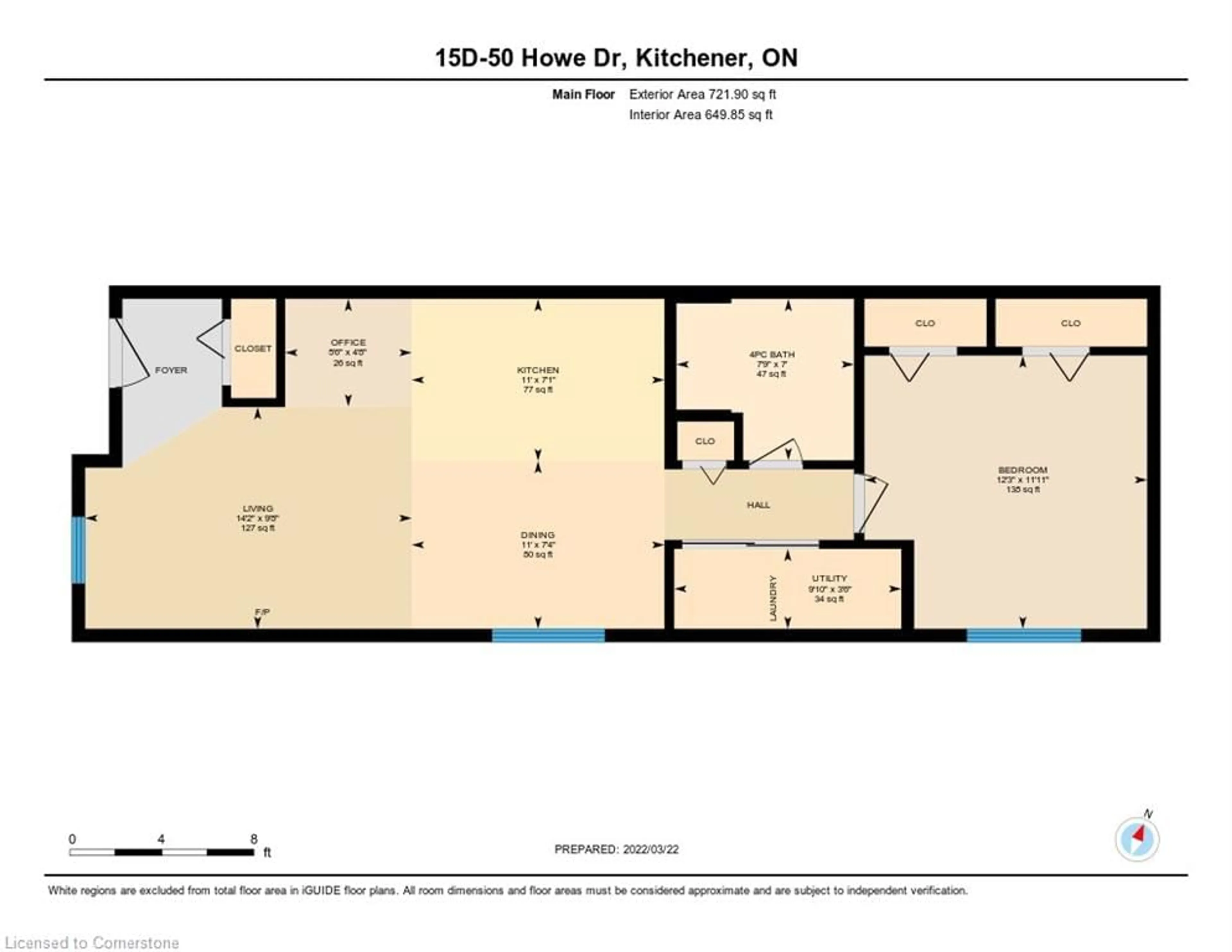 Floor plan for 50 Howe Dr #15D, Kitchener Ontario N2E 0A3